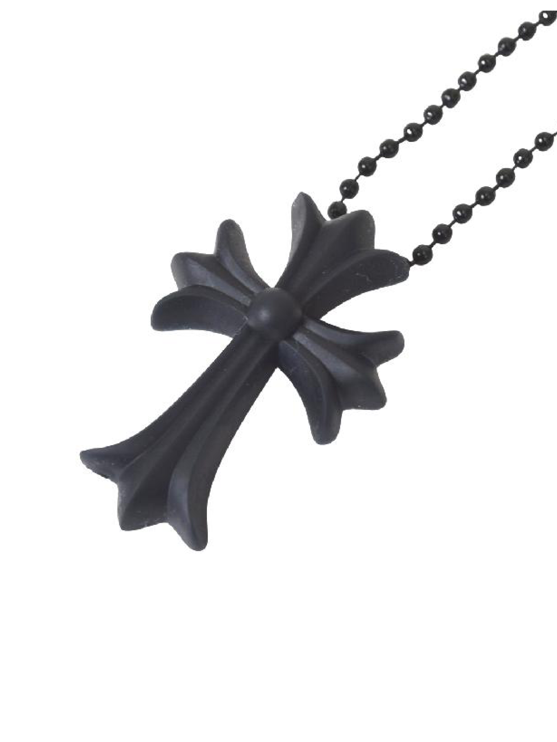 Chrome Hearts Silicone Rubber CH Cross Necklace Black – THEPARKS