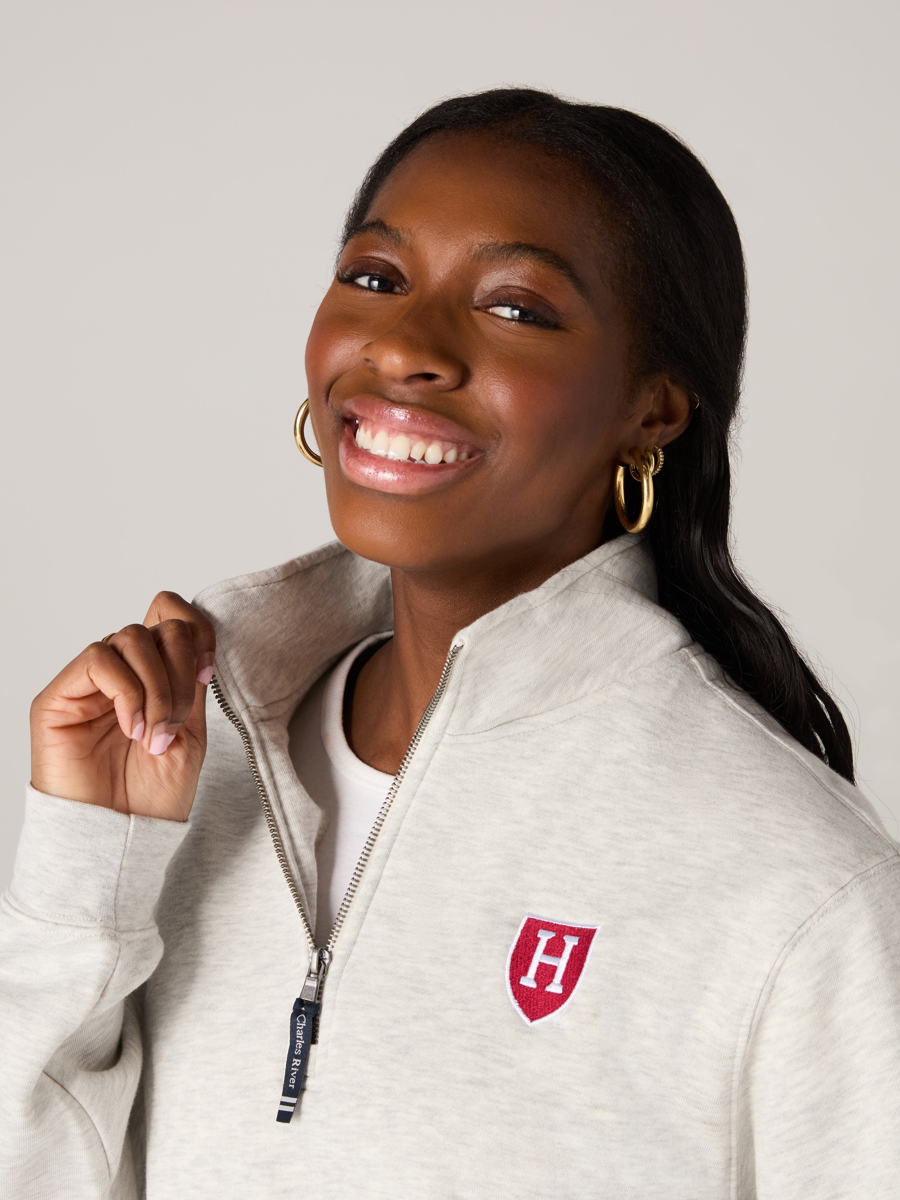 The H Shield Crosswind Quarter Zip – The Harvard Shop