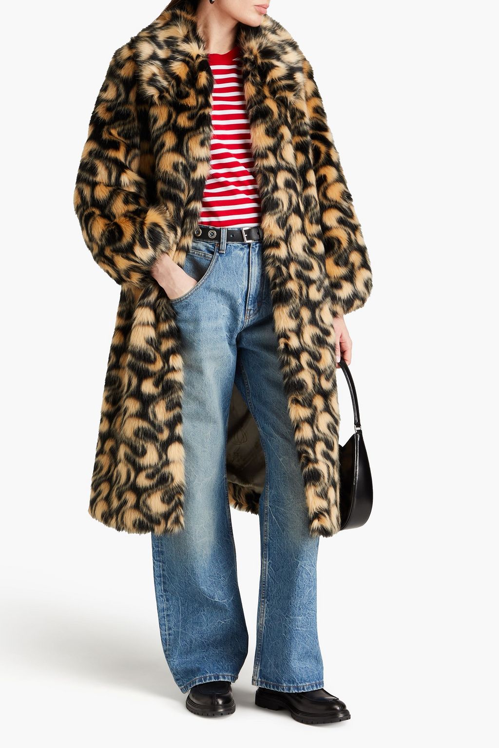 SHRIMPS フェイクファー コート プリント入り | THE OUTNET (アウトネット)