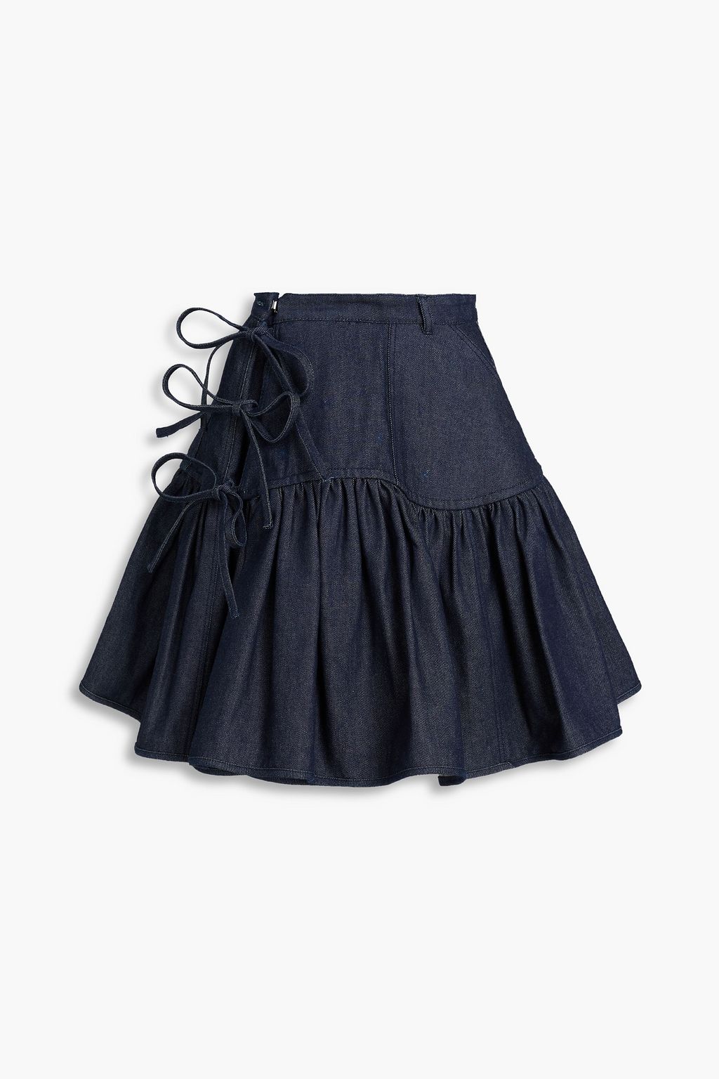 CECILIE BAHNSEN Oprah tie-detailed denim skirt | THE OUTNET