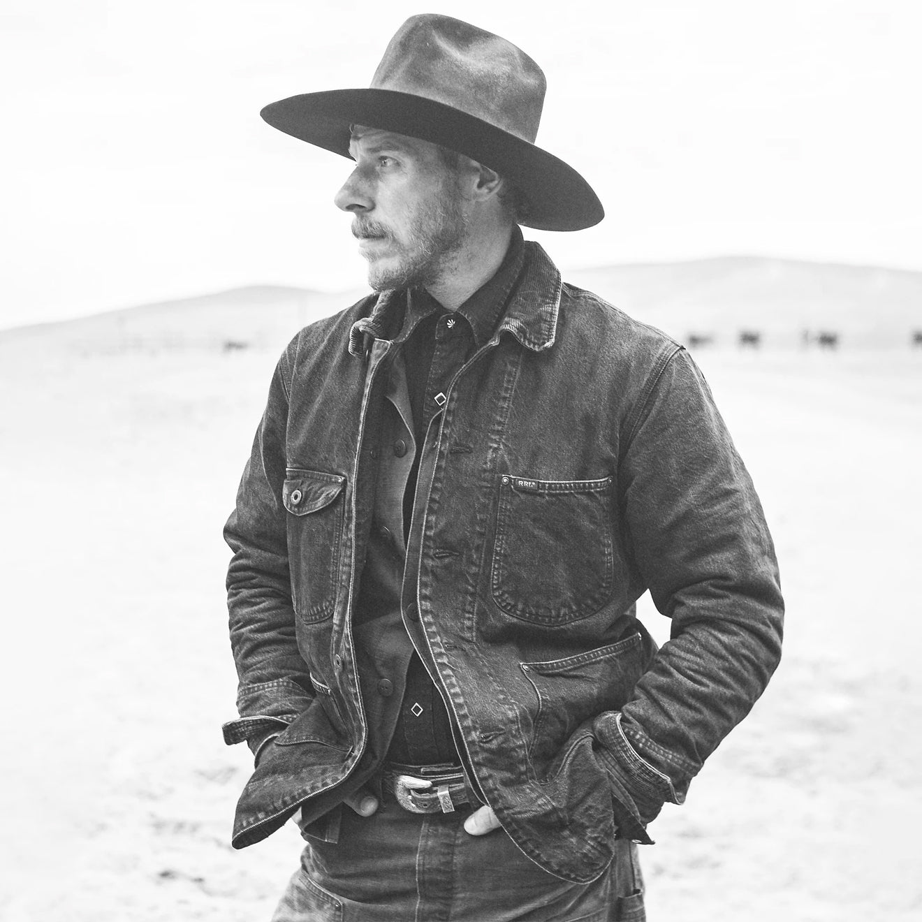 RRL By Ralph Lauren Corduroy-Collar Denim Jacket Black | The