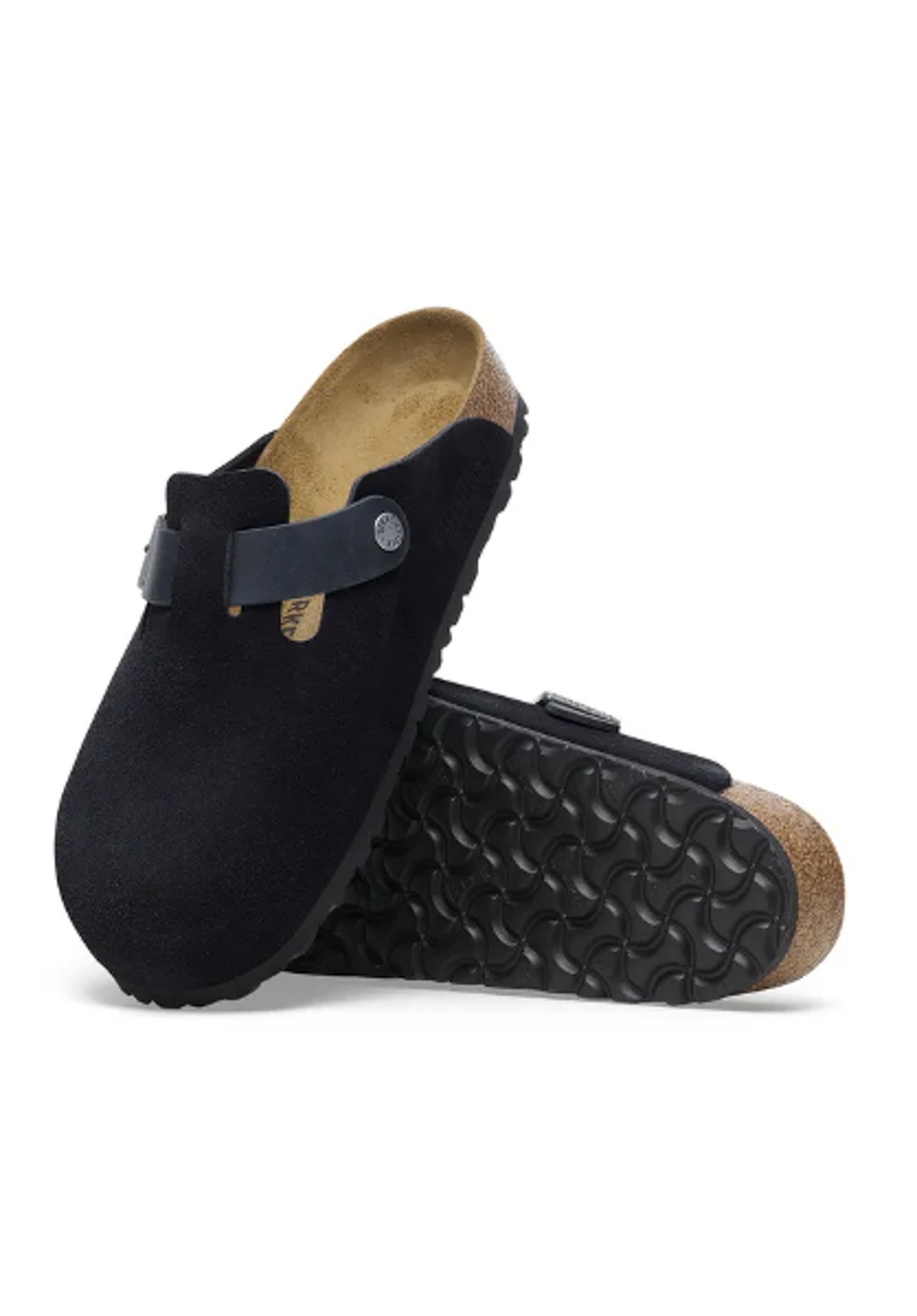 Boston Mixed Leather Birkenstock Mens Shoes in midnight for men