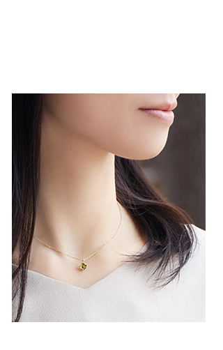 K10イエローゴールドペリドットネックレス(RPN370-002)|TSUTSUMI