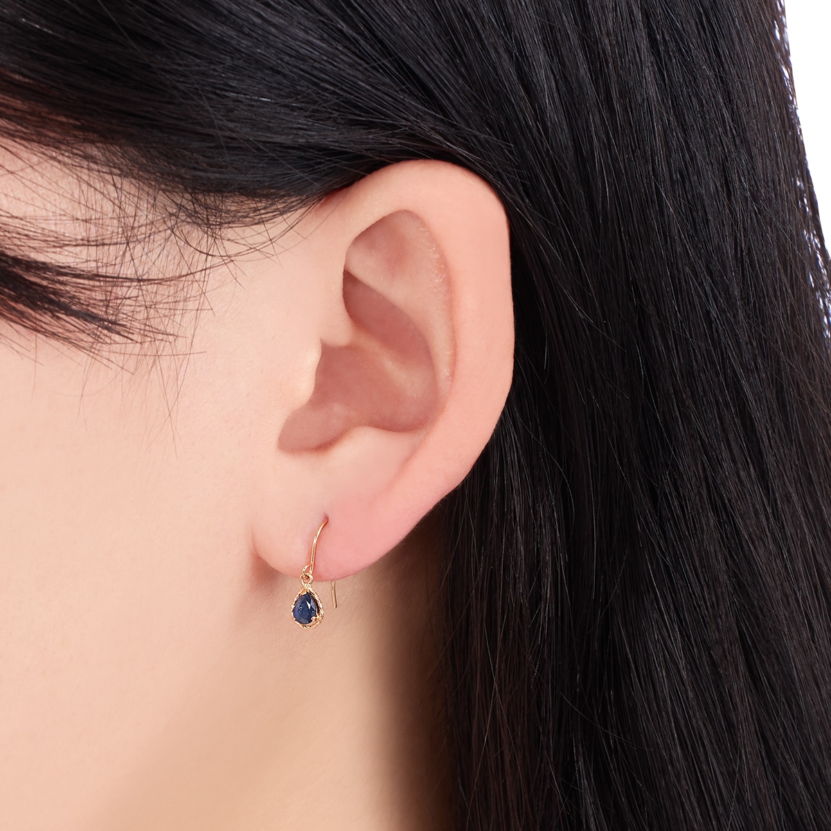 K10イエローゴールドサファイアピアス(RPE412-002)|TSUTSUMI