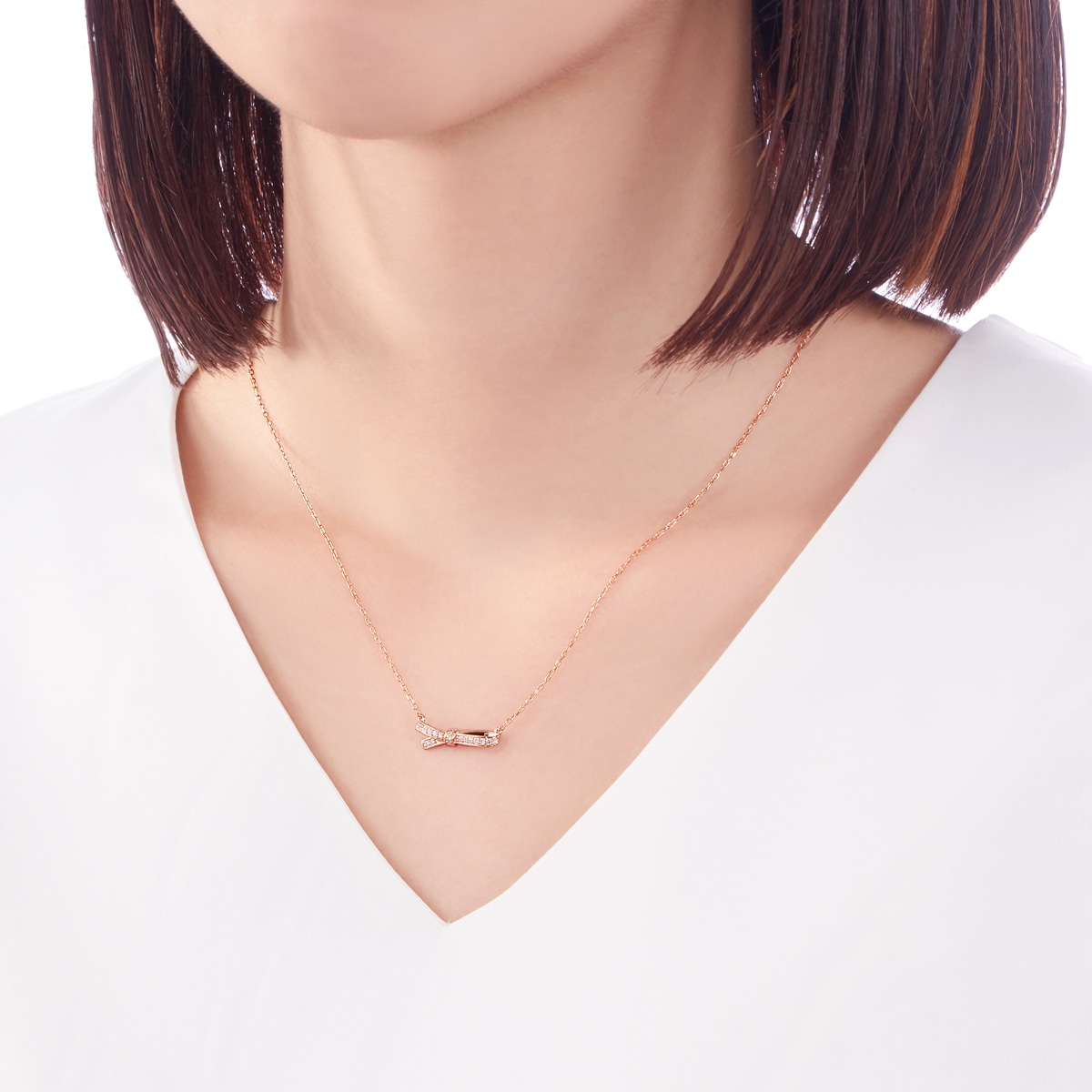 K18ピンクゴールドダイヤモンドネックレス(RPN835-002)|TSUTSUMI