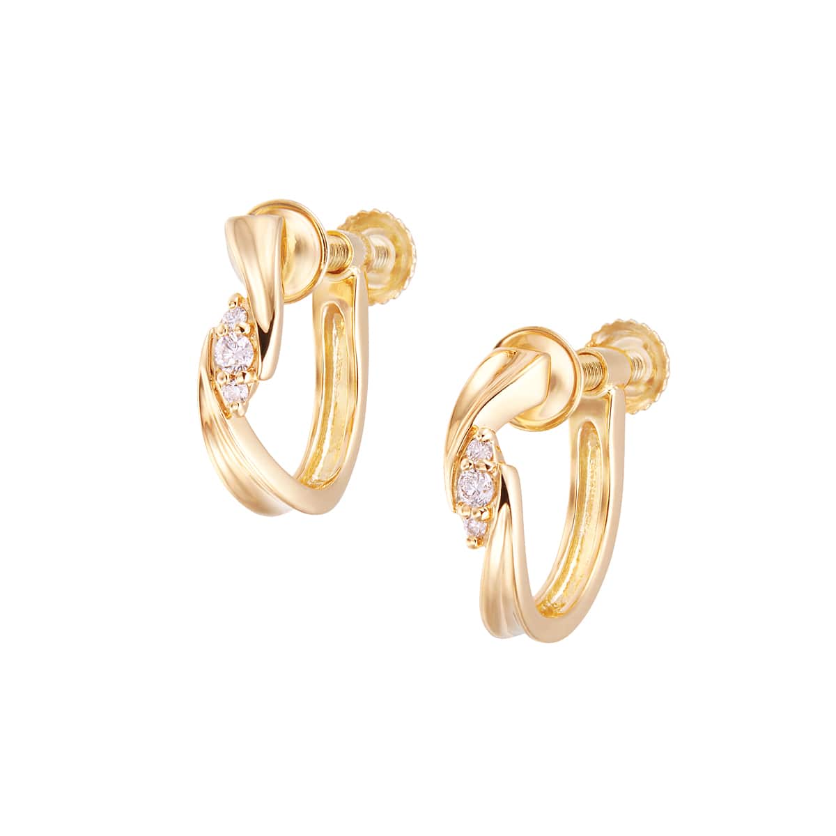 K18イエローゴールドダイヤモンドイヤリング(RER713)|TSUTSUMI