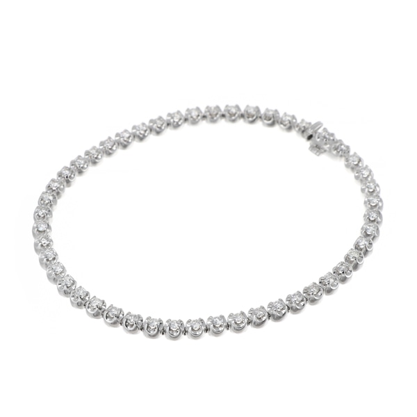 K14ホワイトゴールドダイヤモンドブレスレット(LBL007)|TSUTSUMI