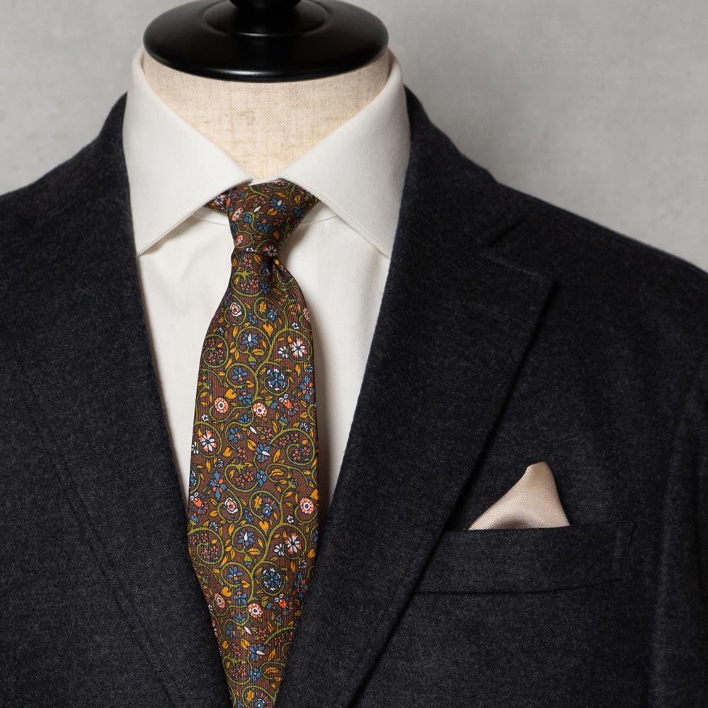 ネクタイ専門店 TUNDRA 公式通販 / - 在庫なし- ボタニカル Brown