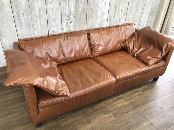 five by five】ACTUS（アクタス）取り扱い 3人掛けレザーソファ（LETTE