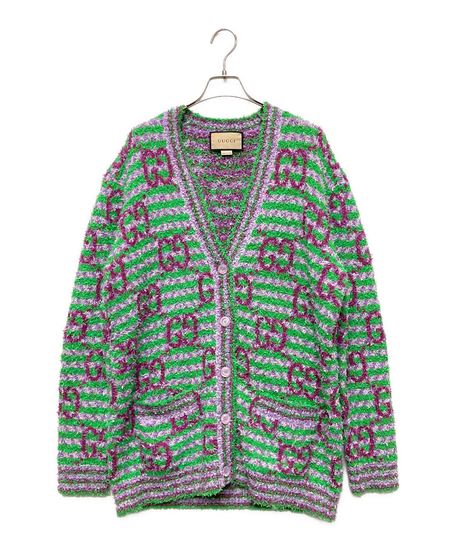 中古・古着通販】GUCCI (グッチ) GG Jacquard Knit Cardigan/GG