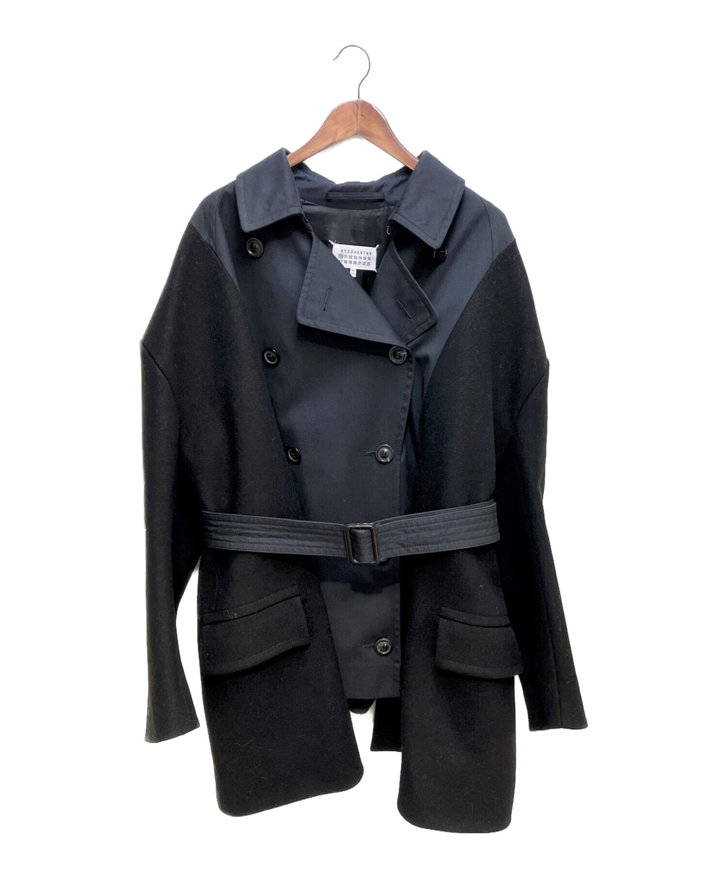 美品 Margiela 2010AW ロングトレンチコート ブラック 中古・古着通販