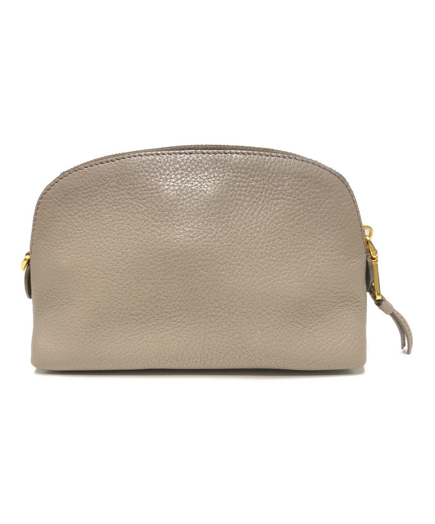 中古・古着通販】PRADA (プラダ) レザーコスメポーチ ベージュ