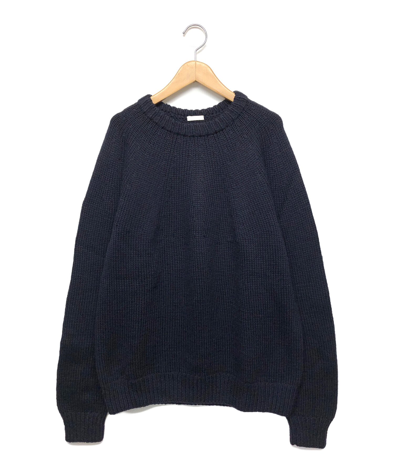 中古・古着通販】COMOLI (コモリ) ハンドクルーネックニット ネイビー