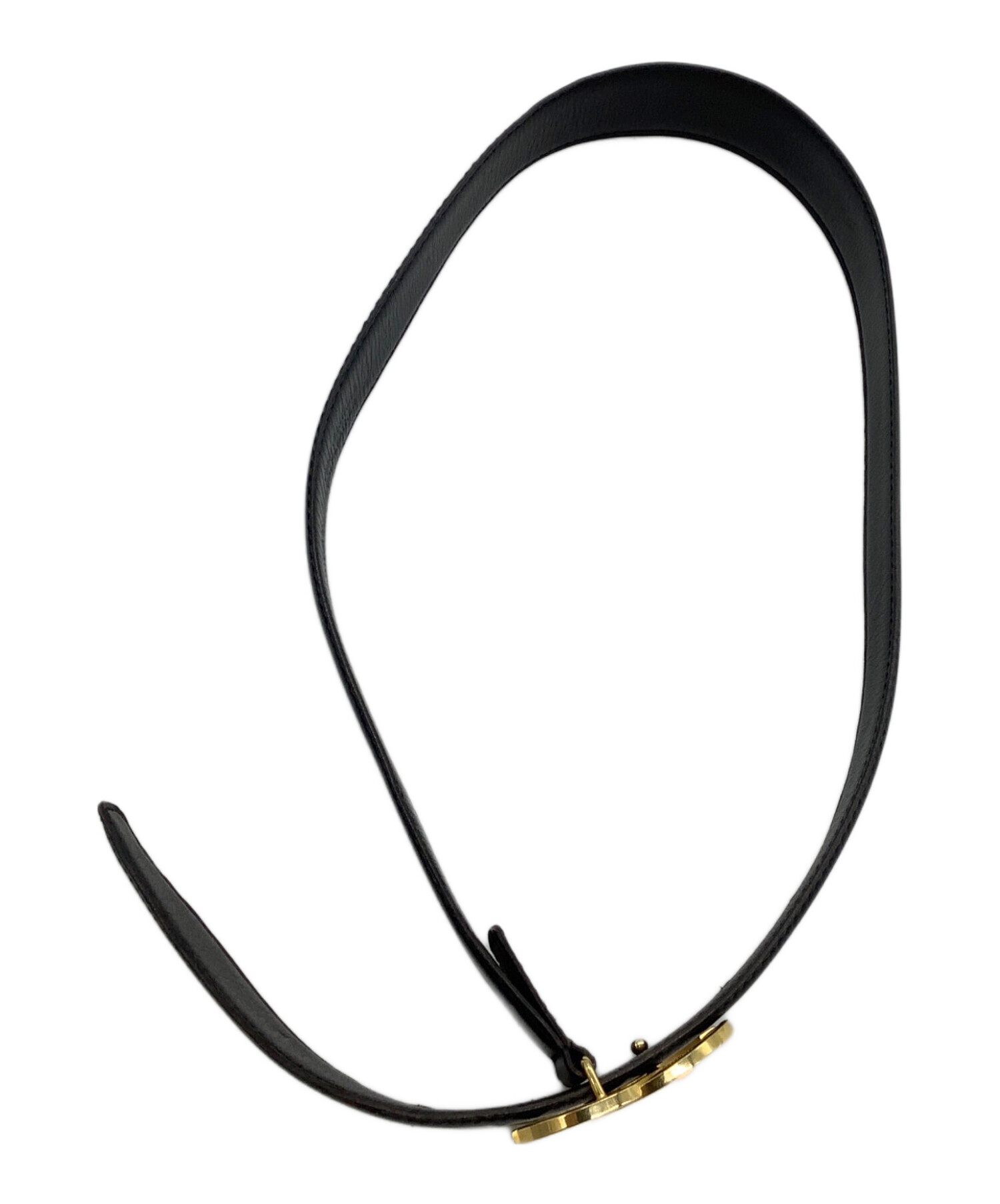 中古・古着通販】CHANEL (シャネル) レザーベルト ココマーク ブラック