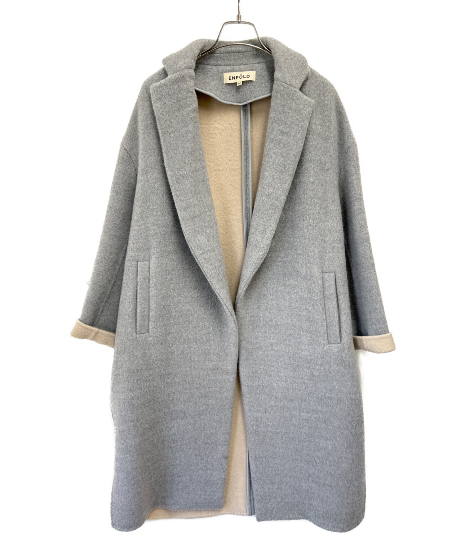 中古・古着通販】ENFOLD (エンフォルド) リバーウールスリットコート