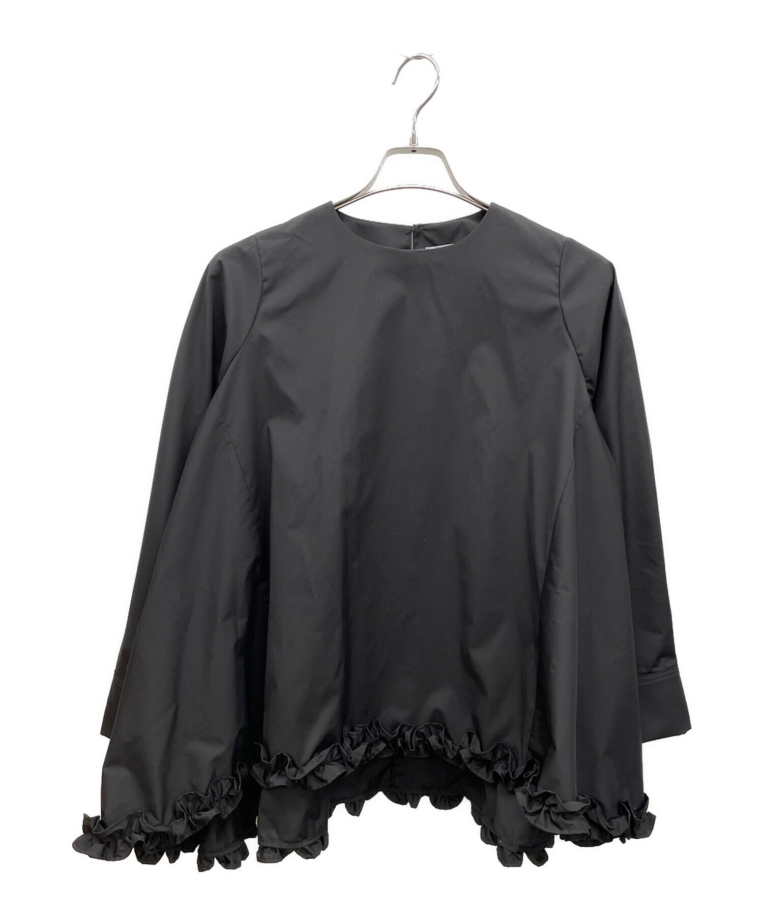 中古・古着通販】OHGA (オオガ) 裾フリルブラウス ブラック サイズ:F