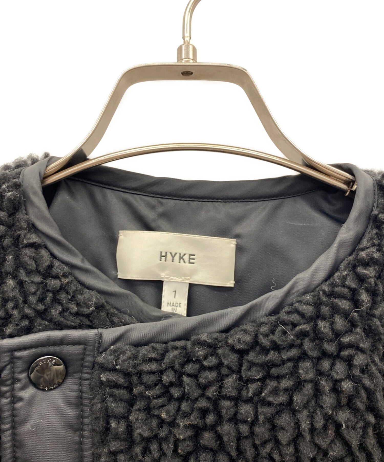 中古・古着通販】HYKE (ハイク) ボアロングコート ブラック サイズ:1