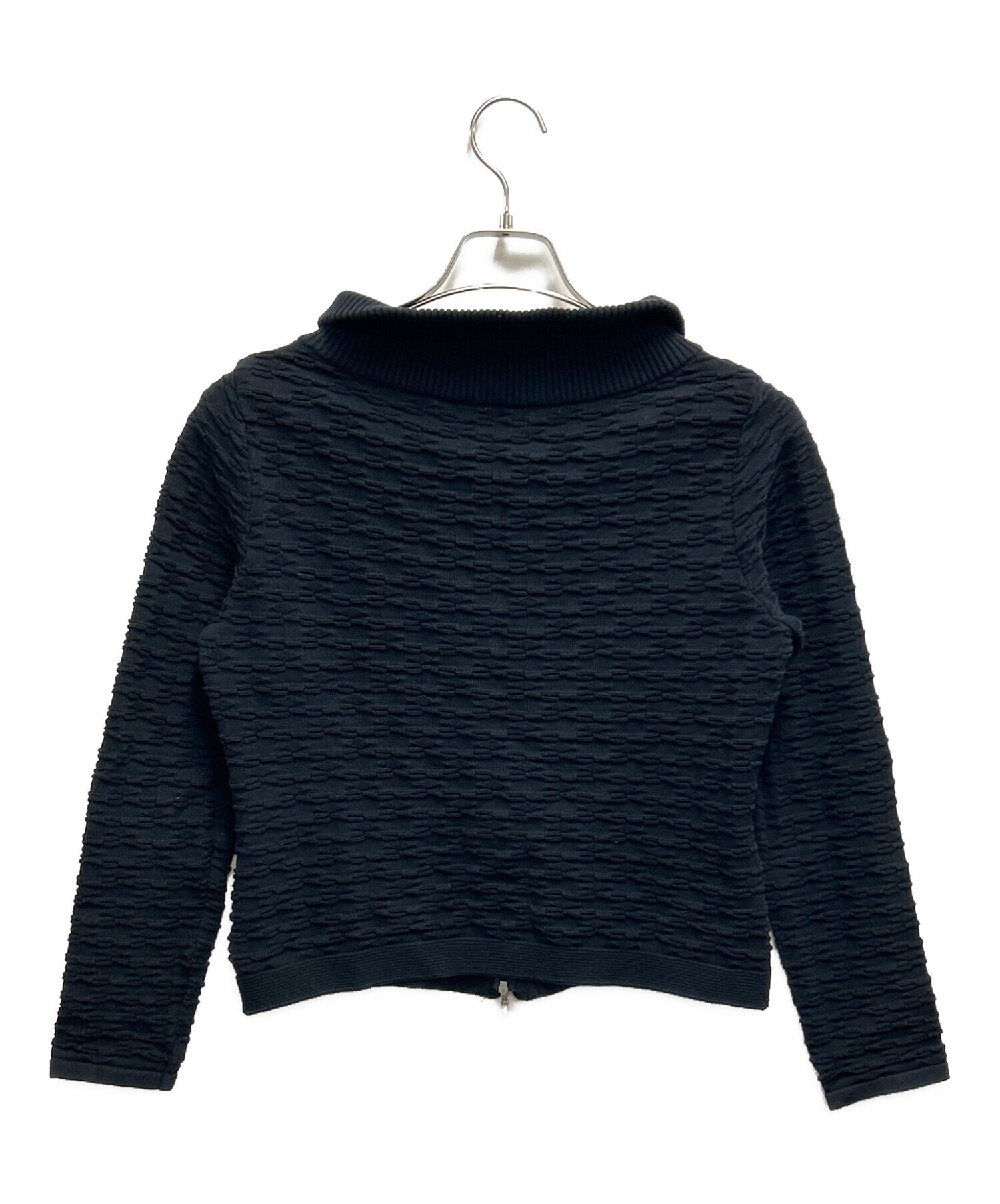 中古・古着通販】Rene (ルネ) ニットジャケット ネイビー サイズ:SIZE