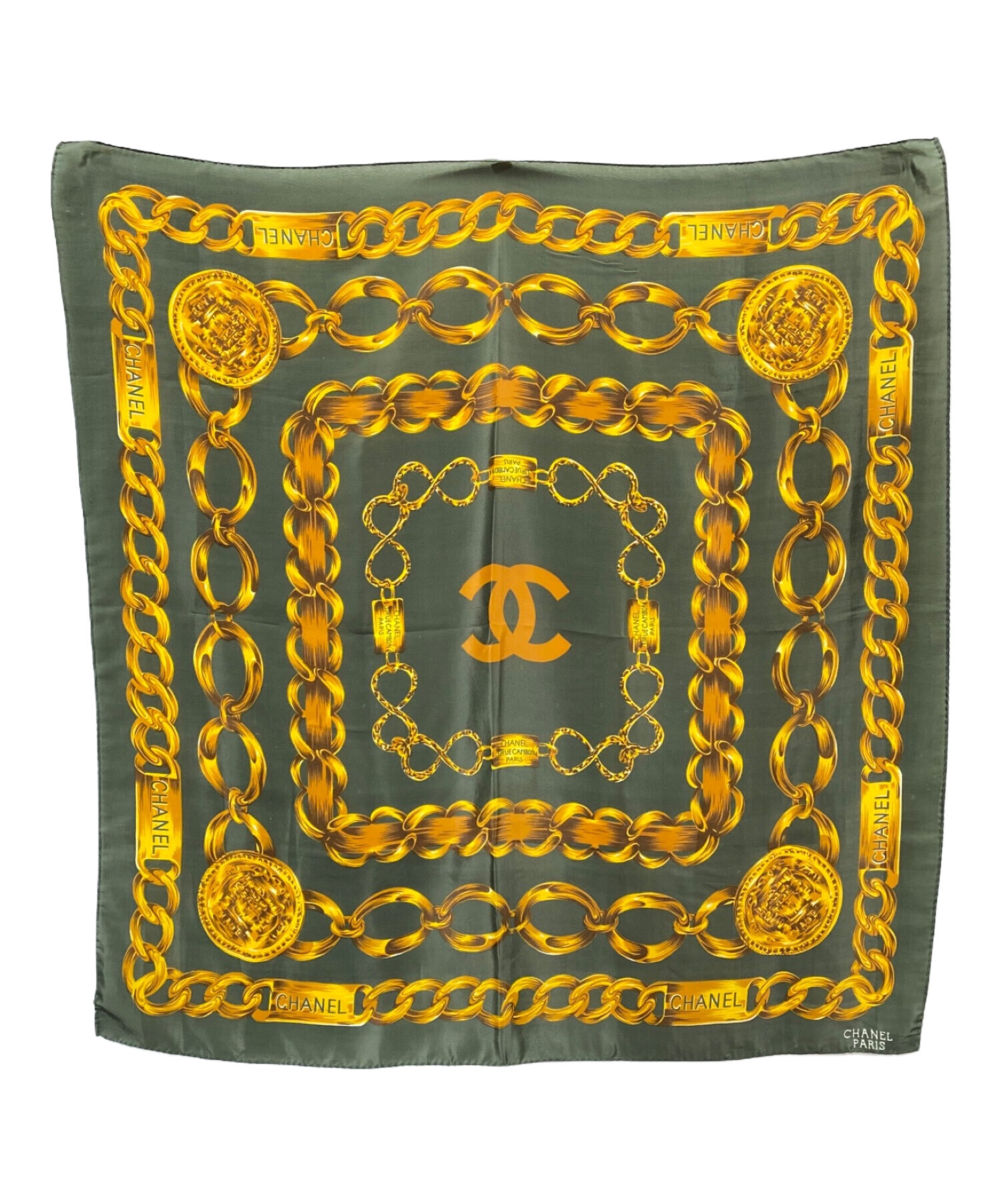 中古・古着通販】CHANEL (シャネル) チェーン柄シルクスカーフ