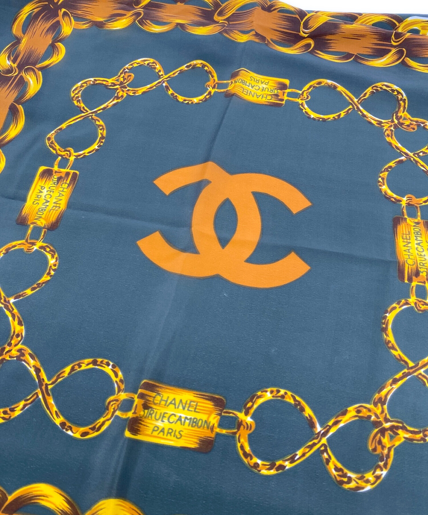 中古・古着通販】CHANEL (シャネル) チェーン柄シルクスカーフ