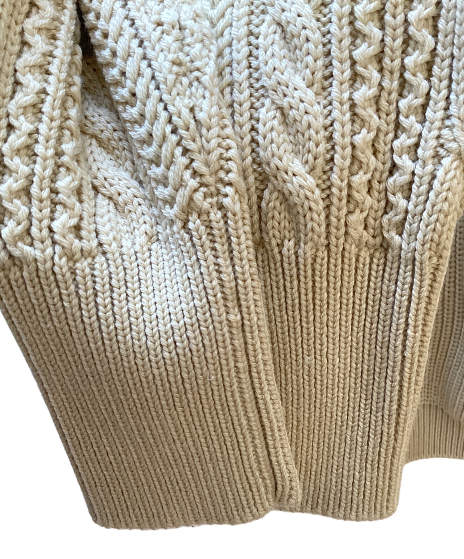 中古・古着通販】BATONER (バトナ―) ケーブルニット アイボリー サイズ