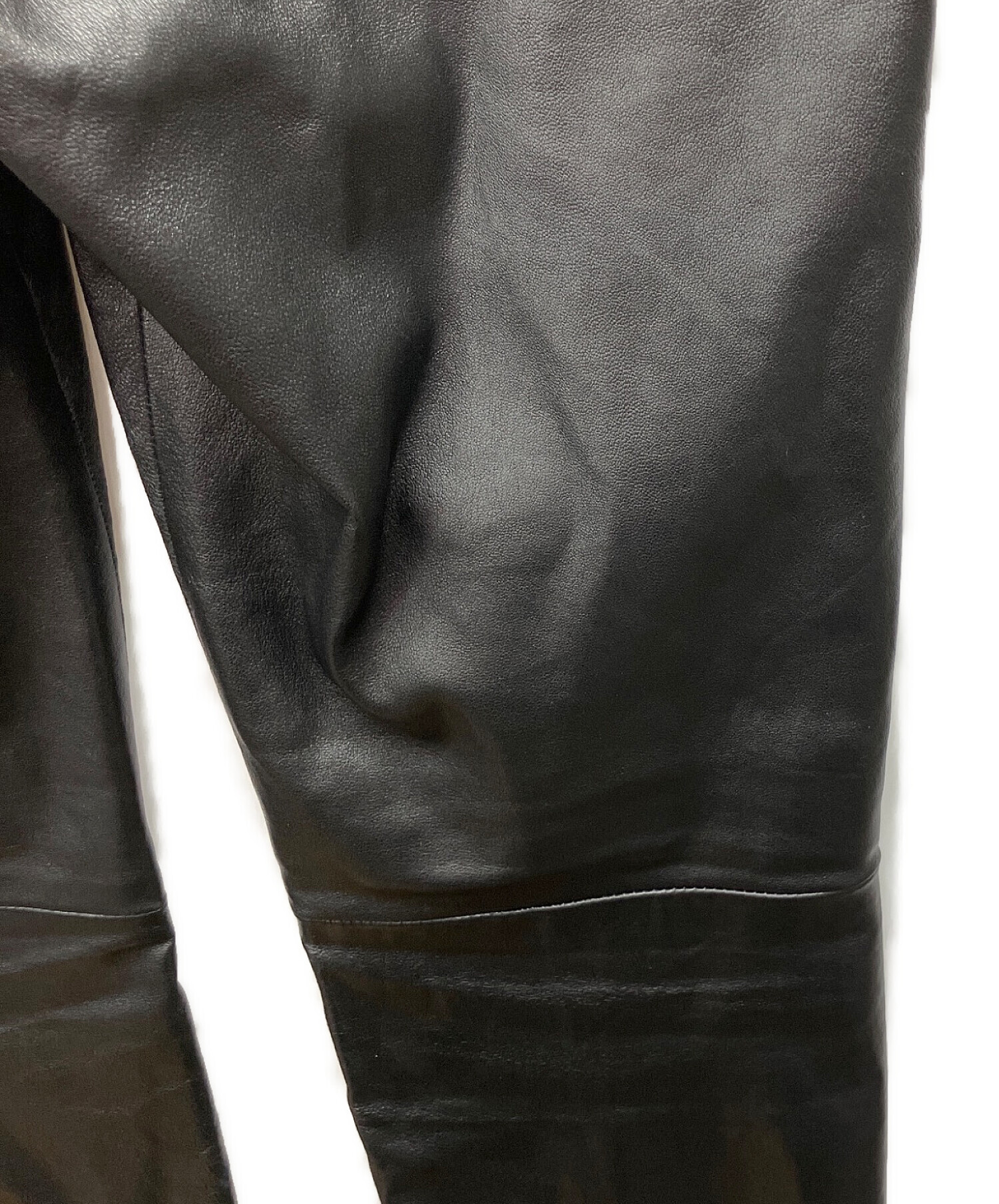 中古・古着通販】theory (セオリー) レザーパンツ ブラック｜ブランド