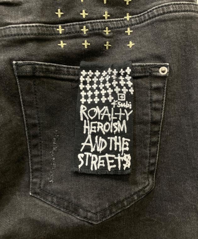 中古・古着通販】Ksubi (スビ) ダメージ加工デニムパンツ グレー