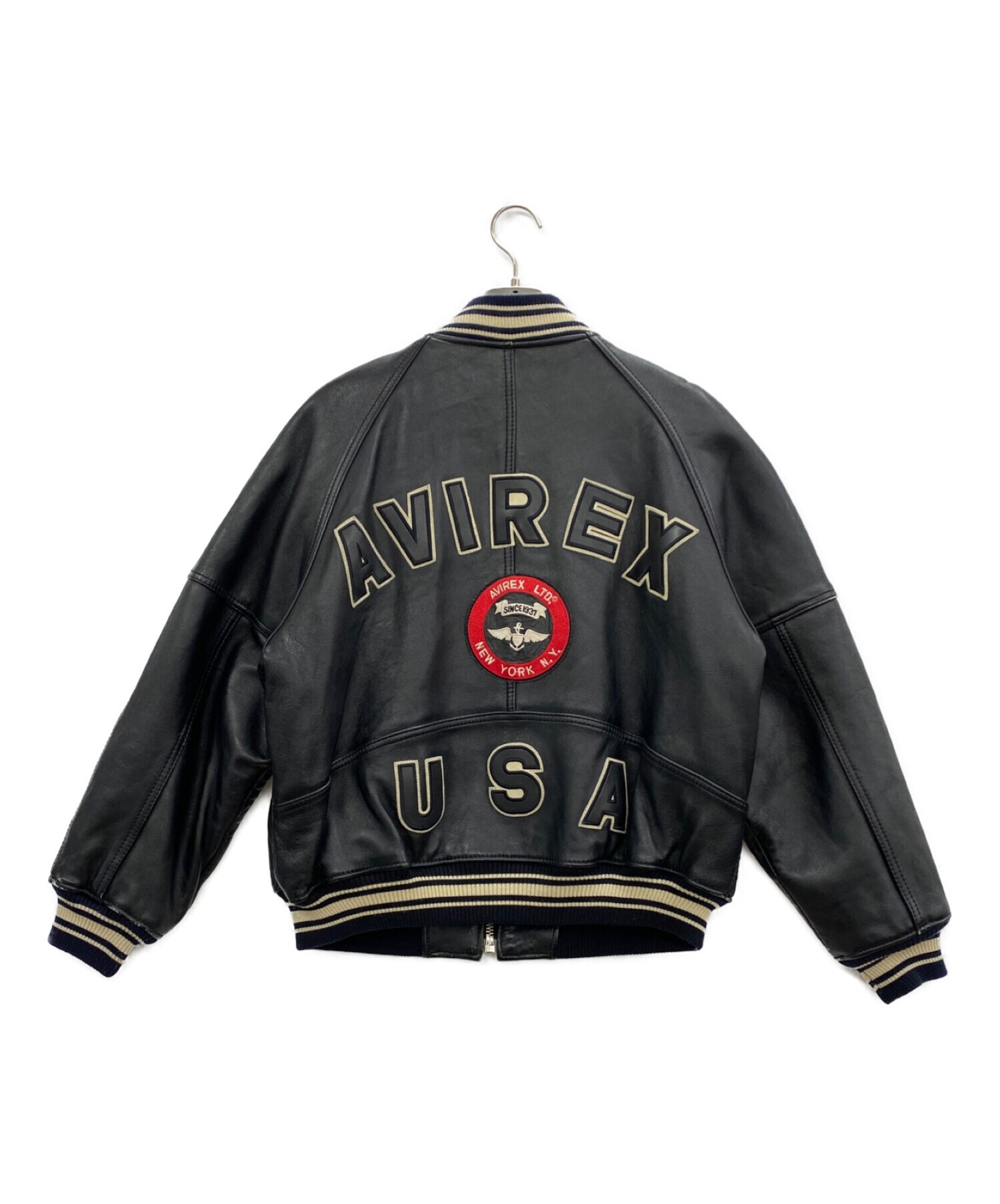中古・古着通販】AVIREX (アヴィレックス) レザージャケット ブラック