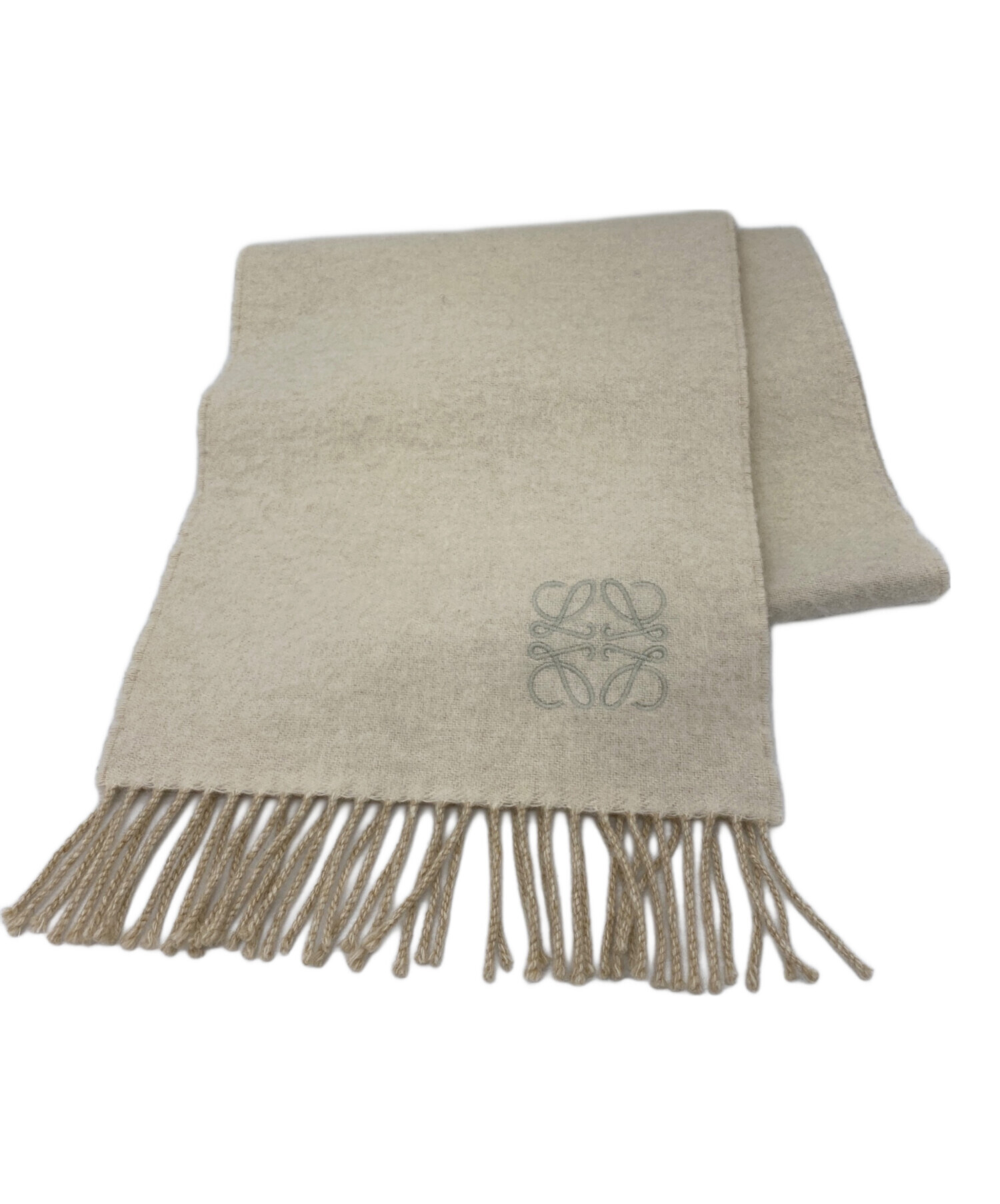 中古・古着通販】LOEWE (ロエベ) マフラー アイボリー×ベージュ