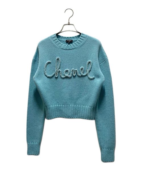 中古・古着通販】CHANEL (シャネル) ロゴデザイン クロップドニット