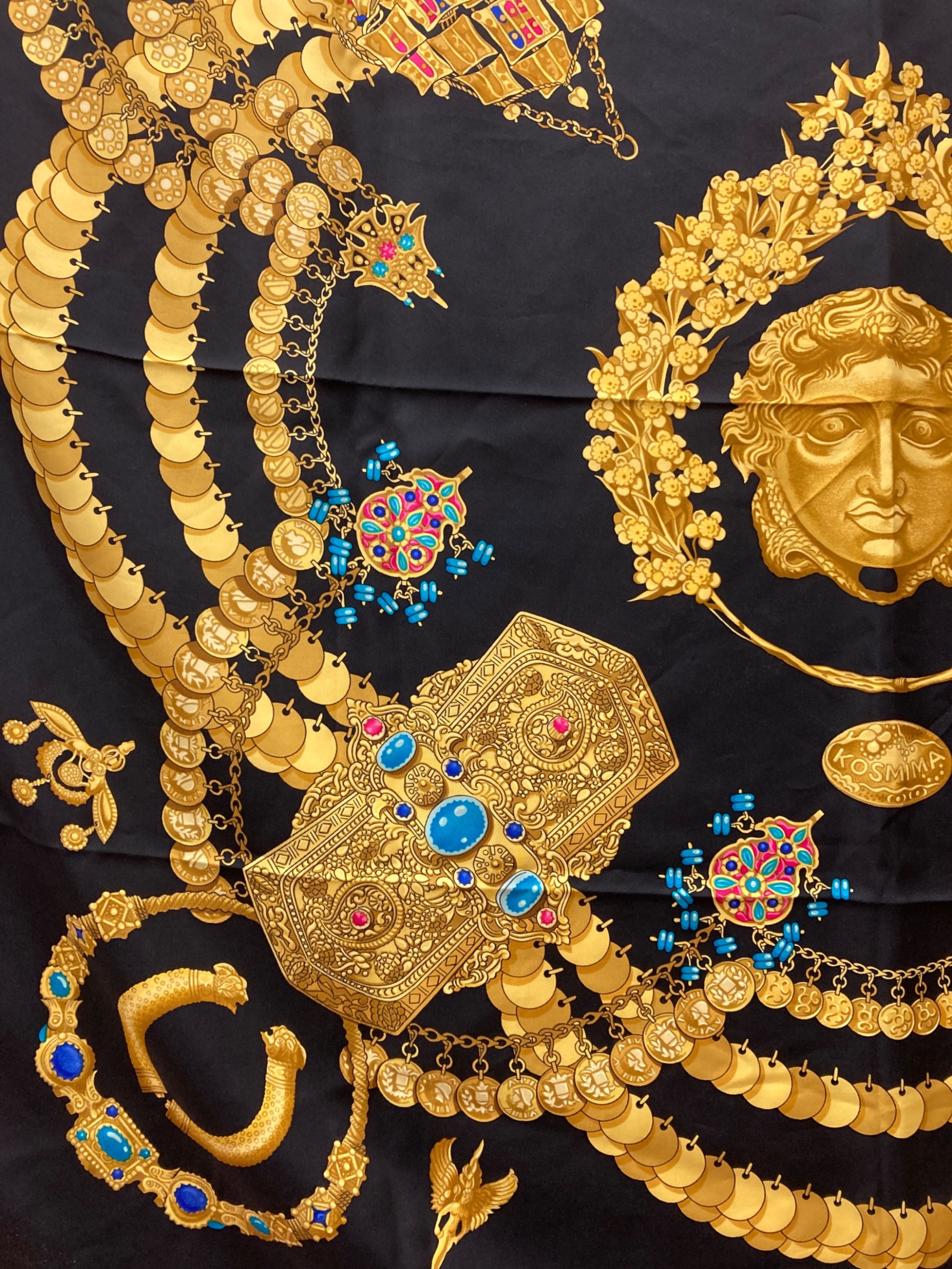 中古・古着通販】HERMES (エルメス) カレ90 シルクスカーフ ブラック