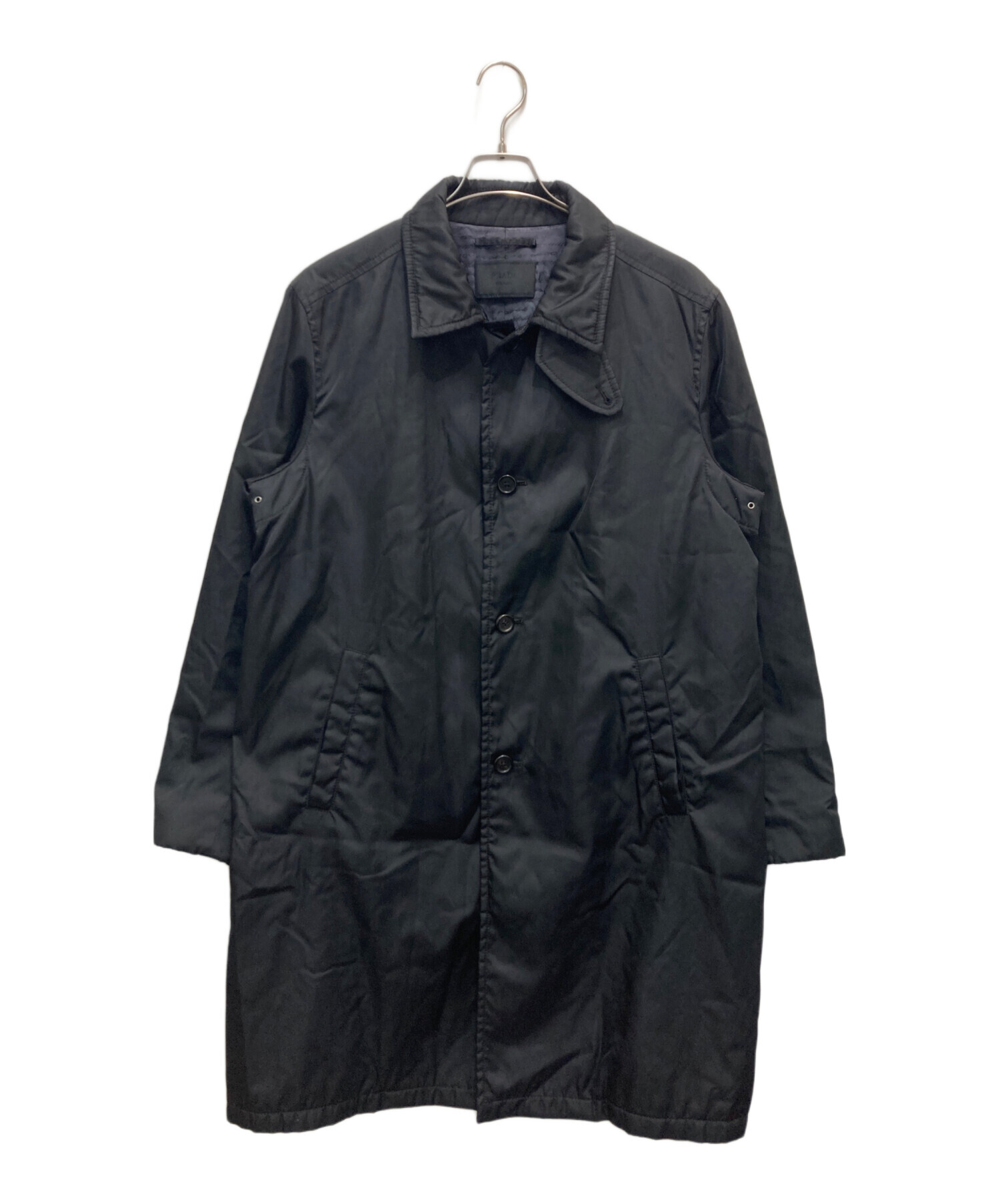 中古・古着通販】PRADA (プラダ) ナイロンステンカラーコート ブラック