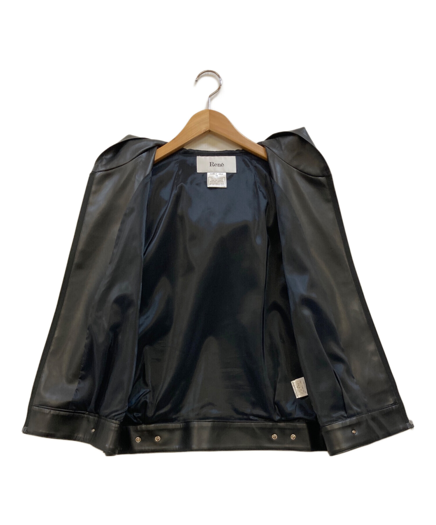 中古・古着通販】Rene (ルネ) エコレザーフーディージレ ブラック