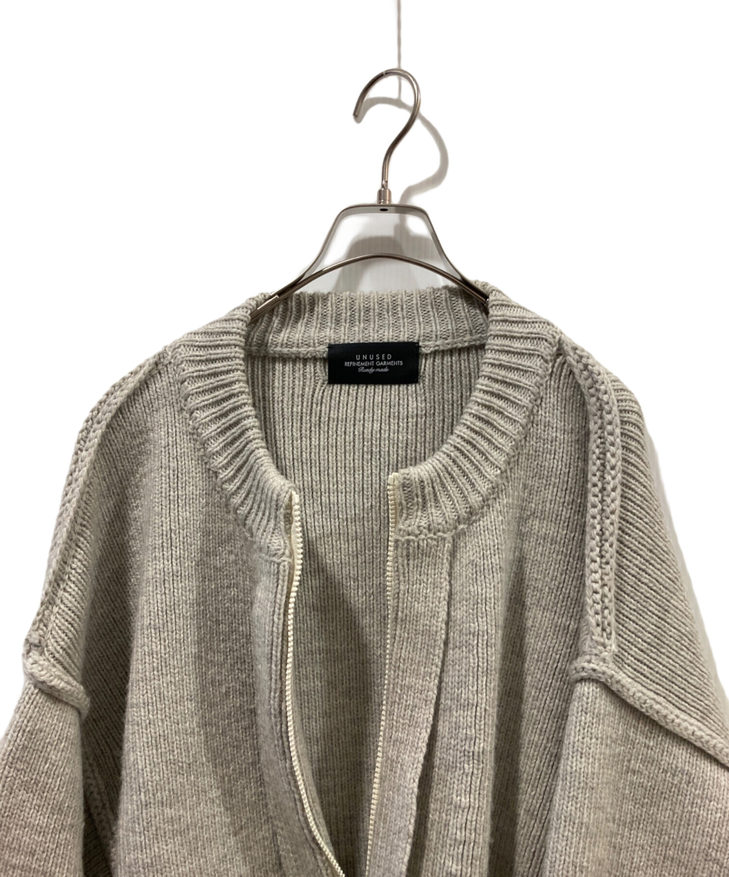 中古・古着通販】UNUSED (アンユーズド) HALF ZIP KNIT グレー サイズ