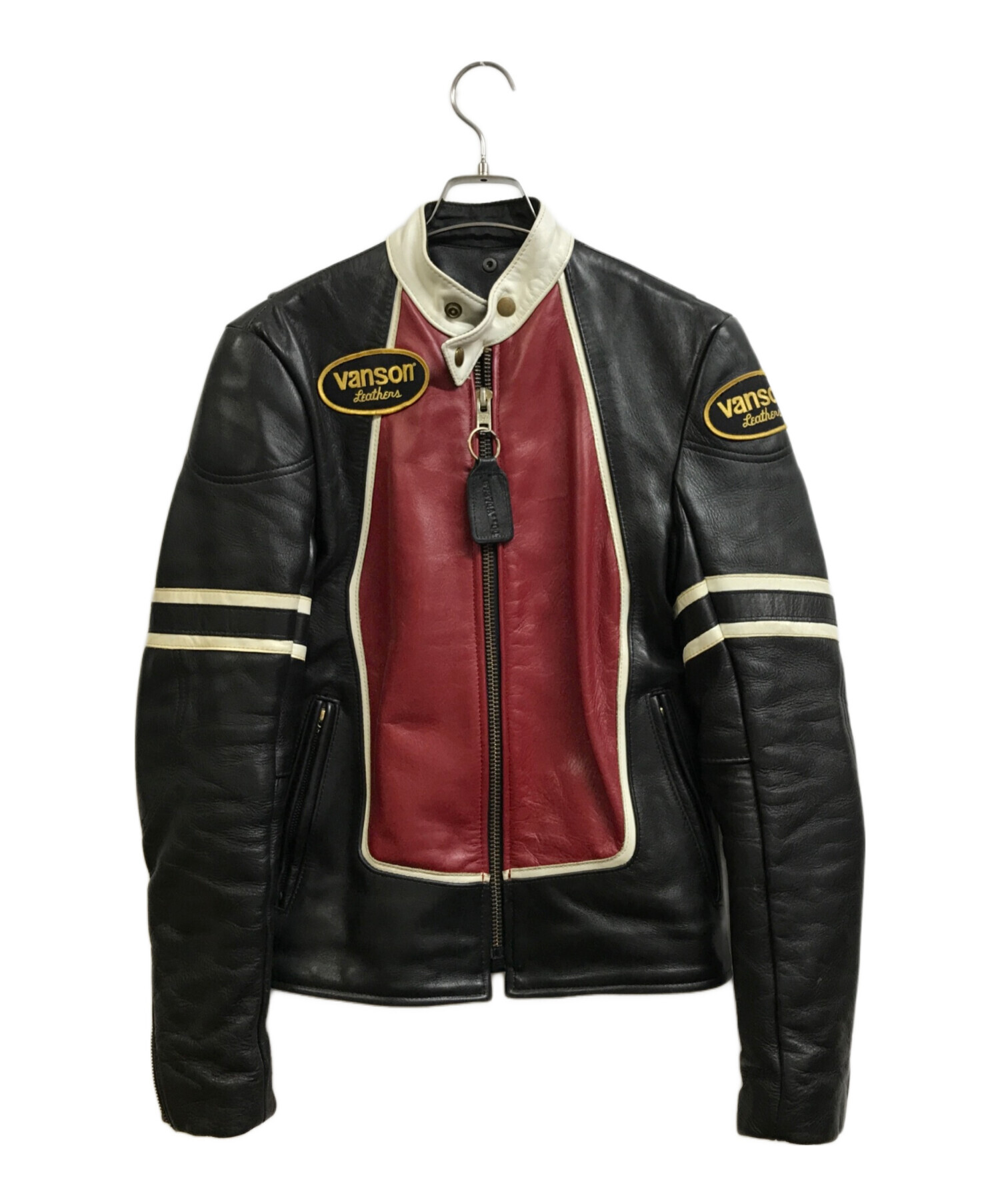 中古・古着通販】VANSON (バンソン) RJVライダースジャケット ブラック