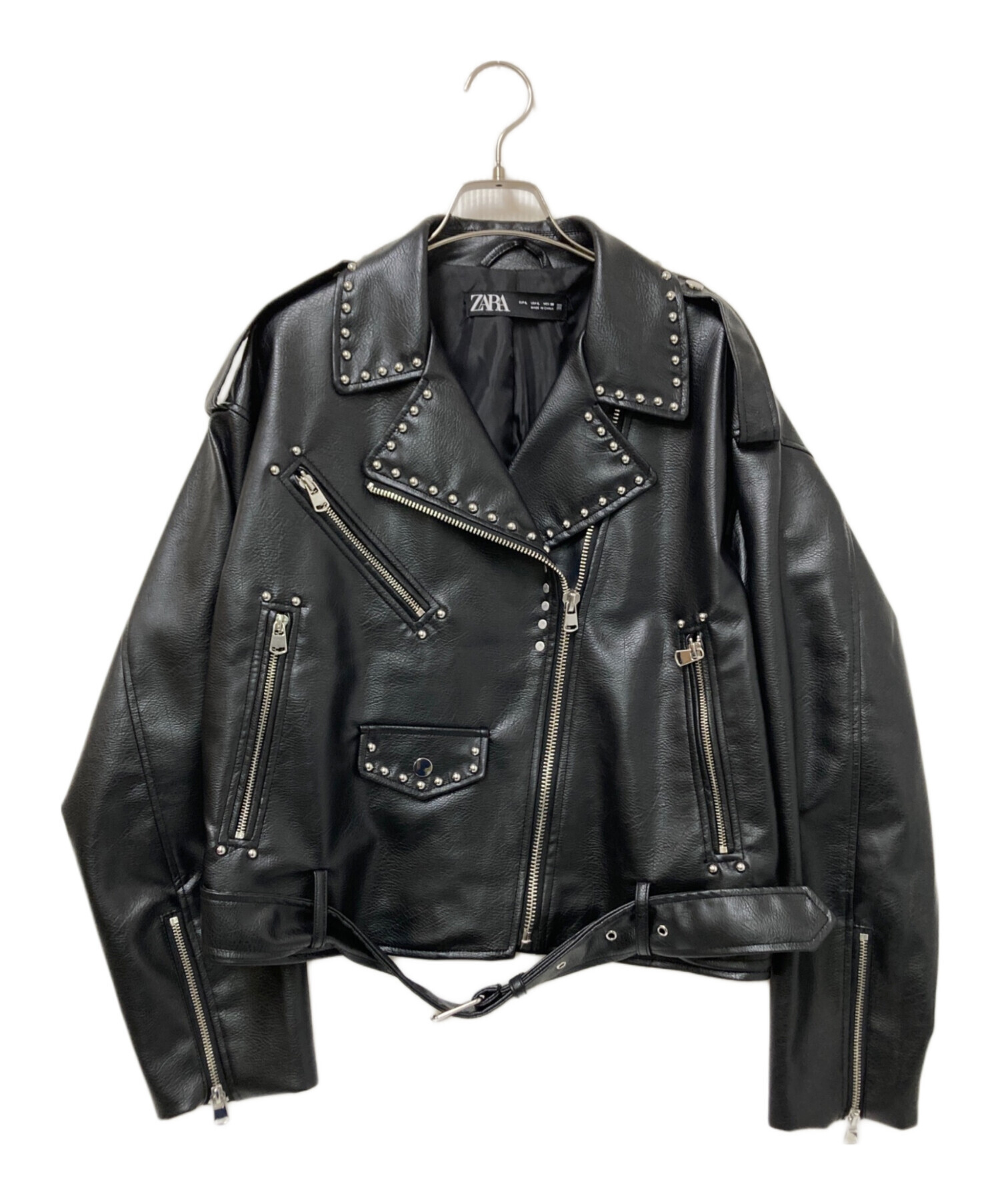 中古・古着通販】ZARA (ザラ) スタッズダブルライダースジャケット