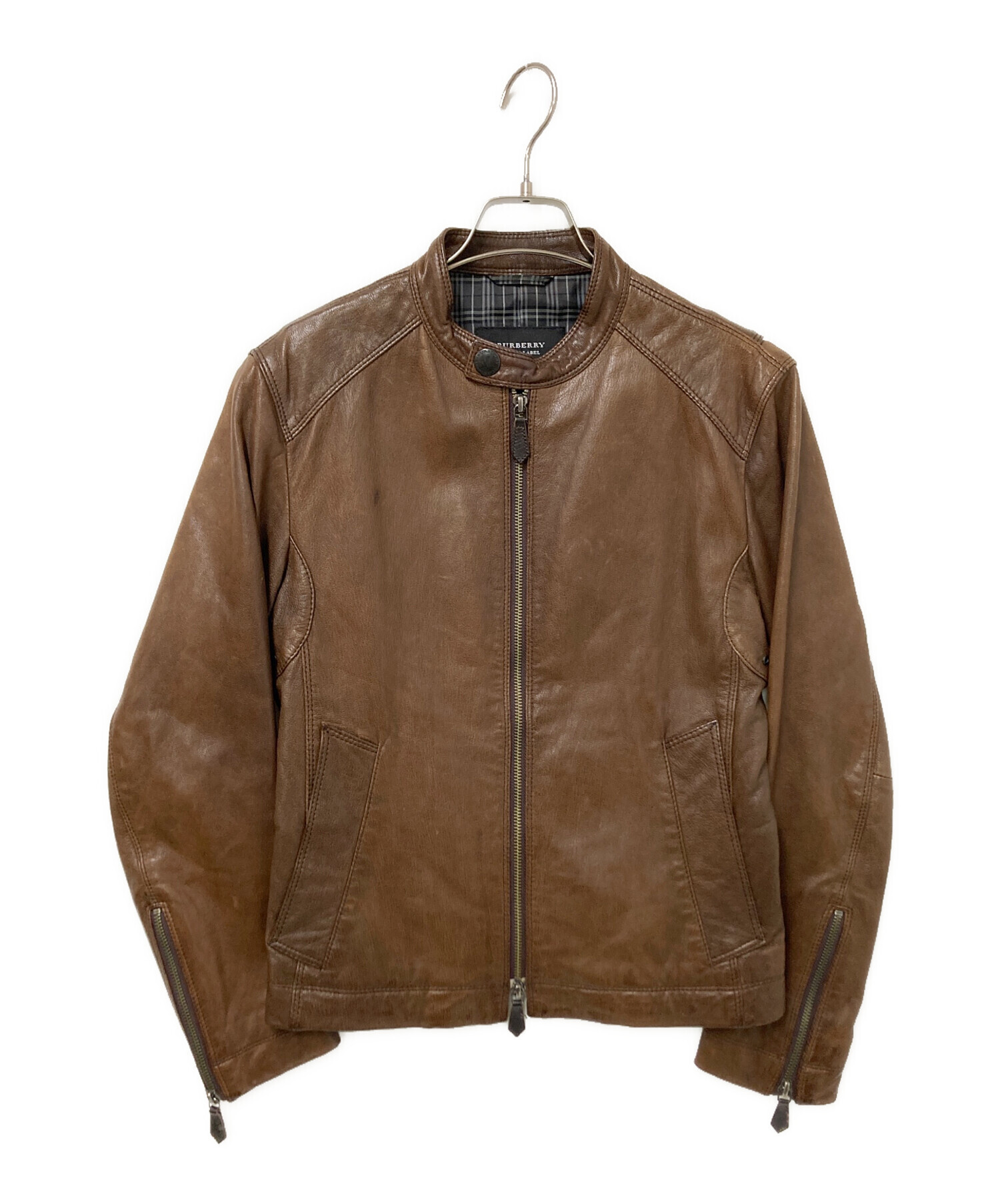 正規品】美品 Burberry バーバリー ブラウン 革ジャケット 38 希少