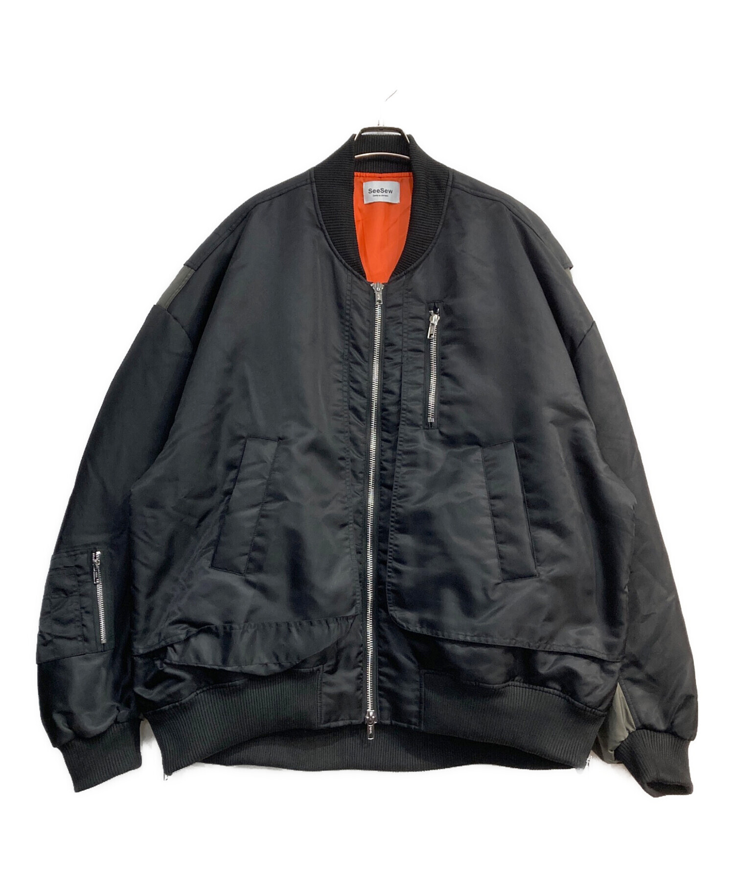 中古・古着通販】SeeSew (シーソー) OVERSPEC MA-1 JACKET ブラック