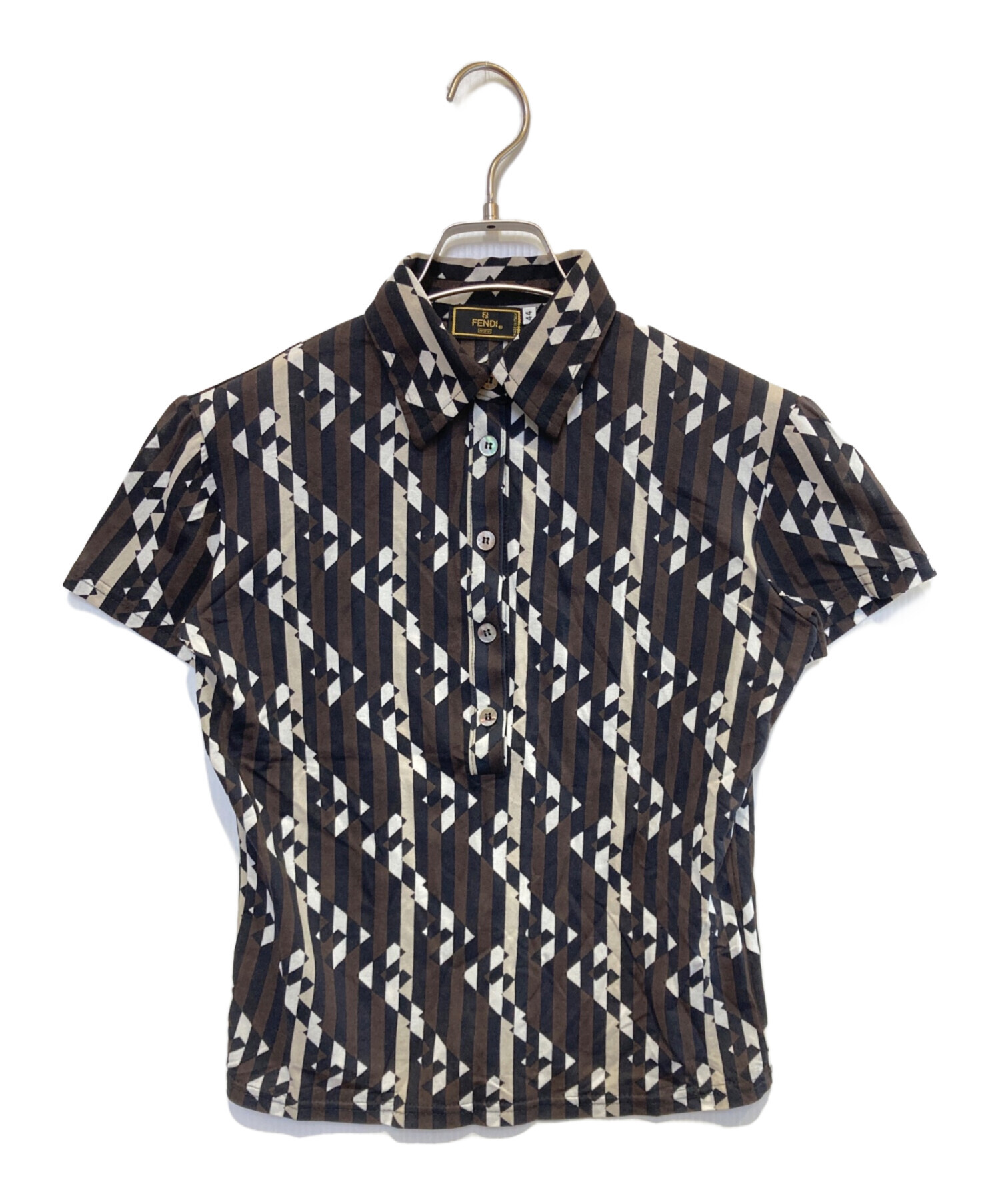 中古・古着通販】FENDI (フェンディ) ズッカ柄ポロシャツ ブラウン