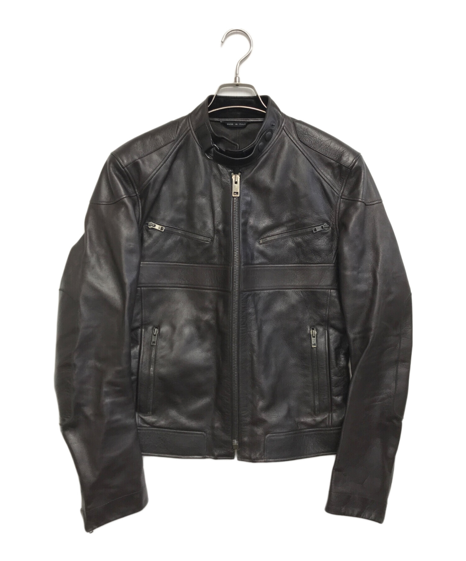 中古・古着通販】GUCCI (グッチ) レザージャケット ブラウン サイズ:44