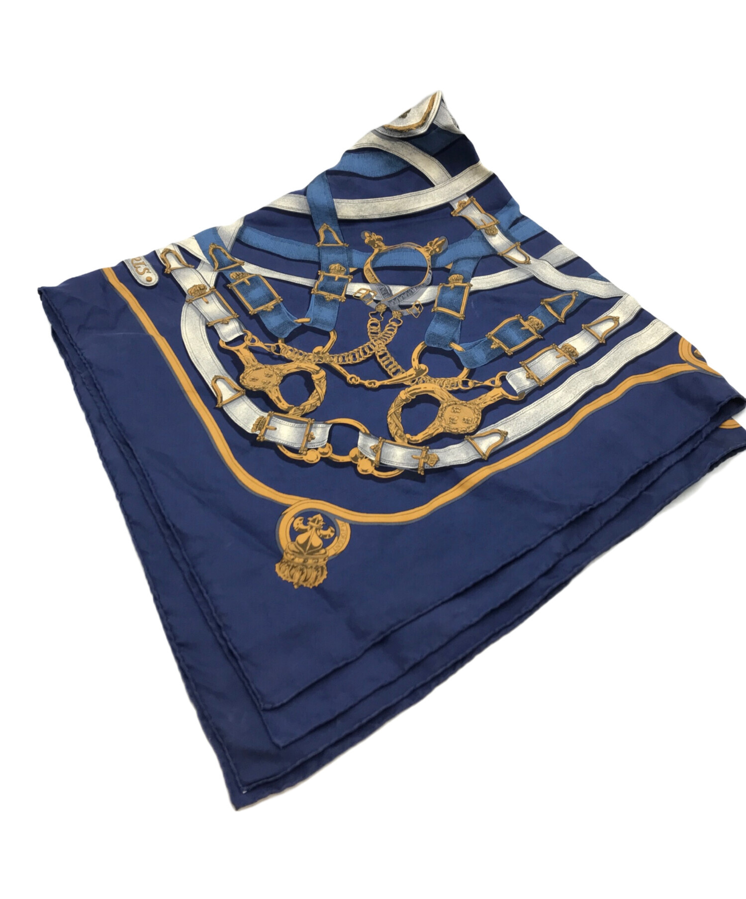 中古・古着通販】HERMES (エルメス) シルクスカーフ ブルー｜ブランド