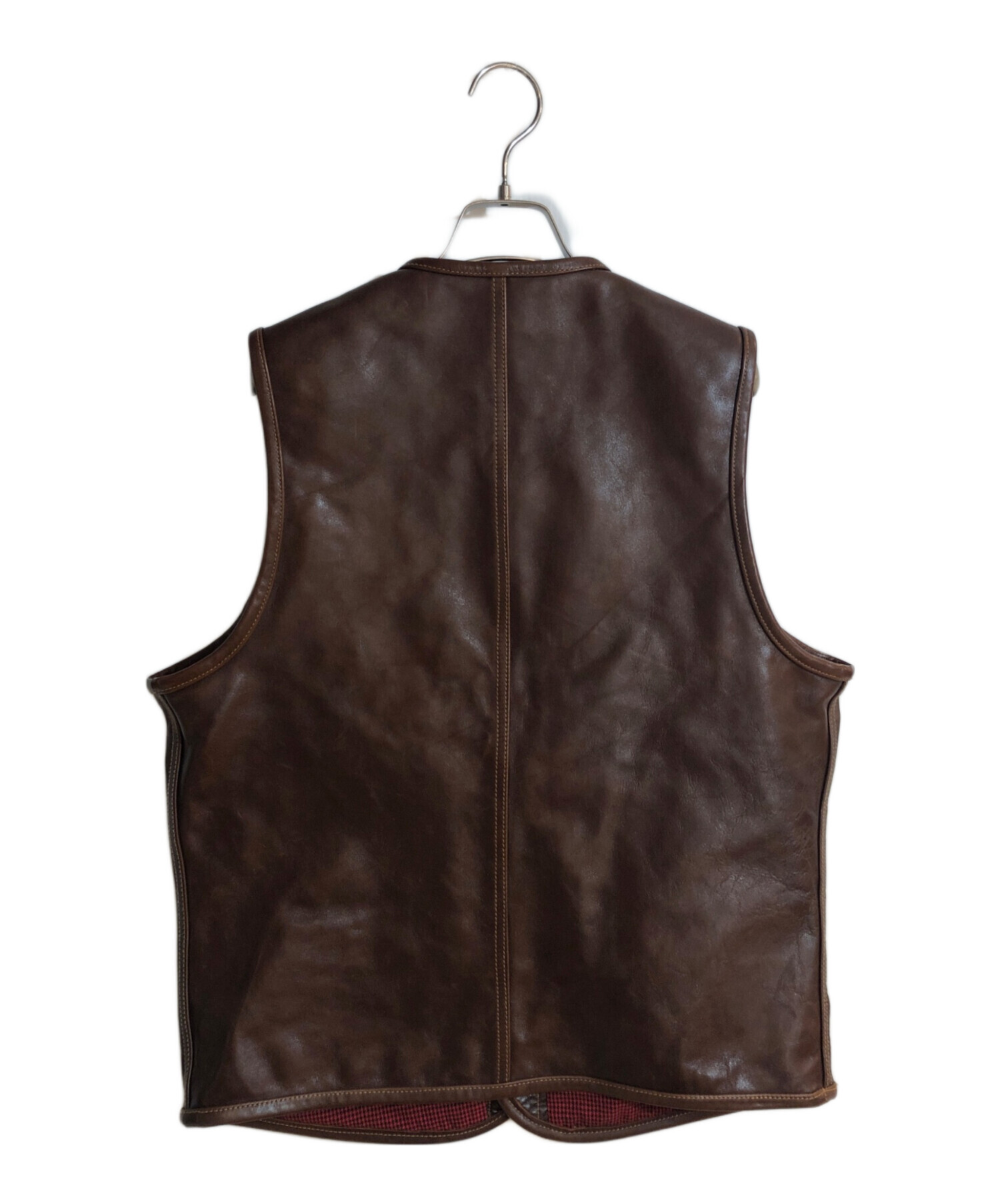 中古・古着通販】Simmons (シモンズ) ホースレザーベスト ブラウン