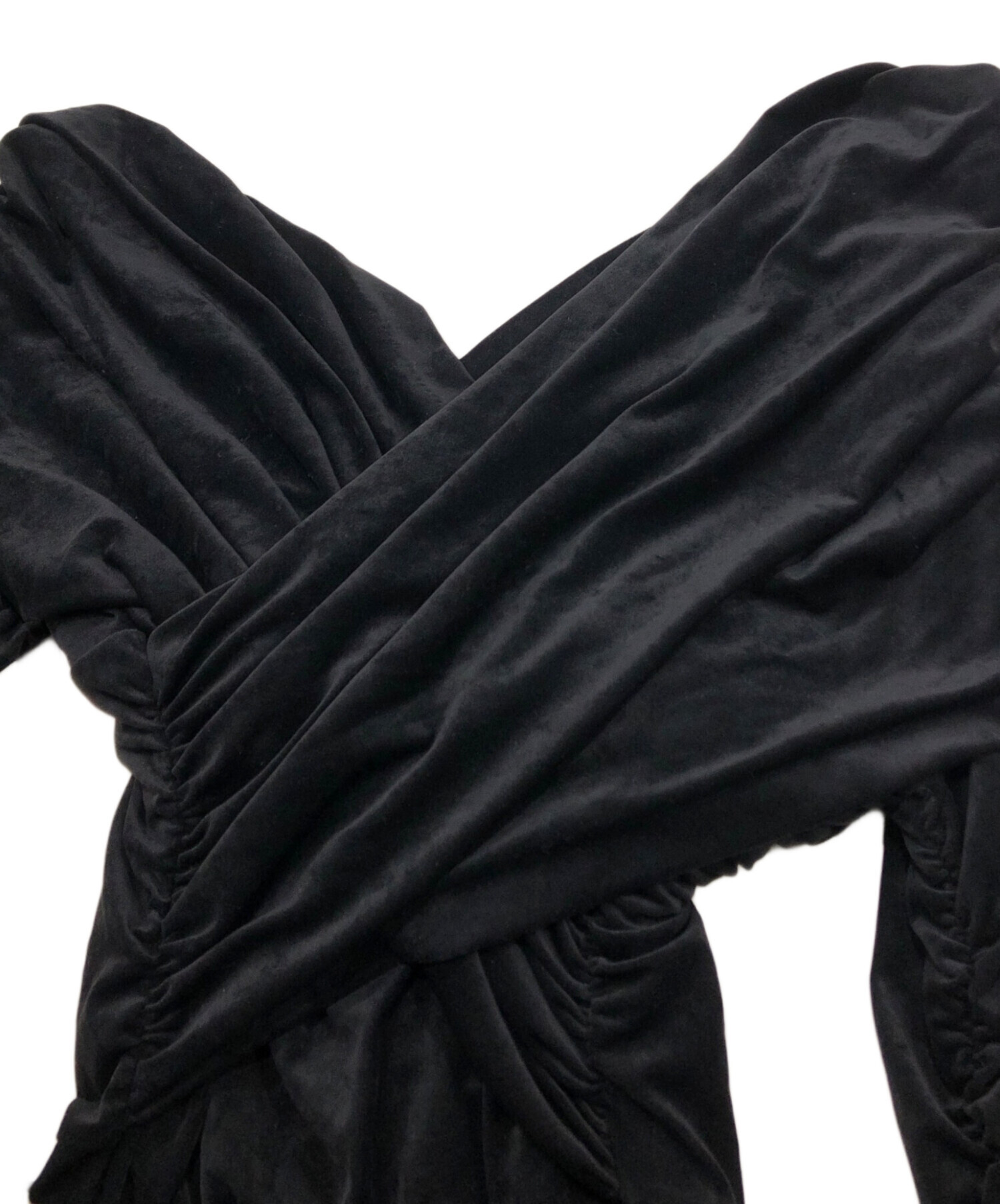 中古・古着通販】FETICO (フェティコ) ベロアボディースーツ ブラック