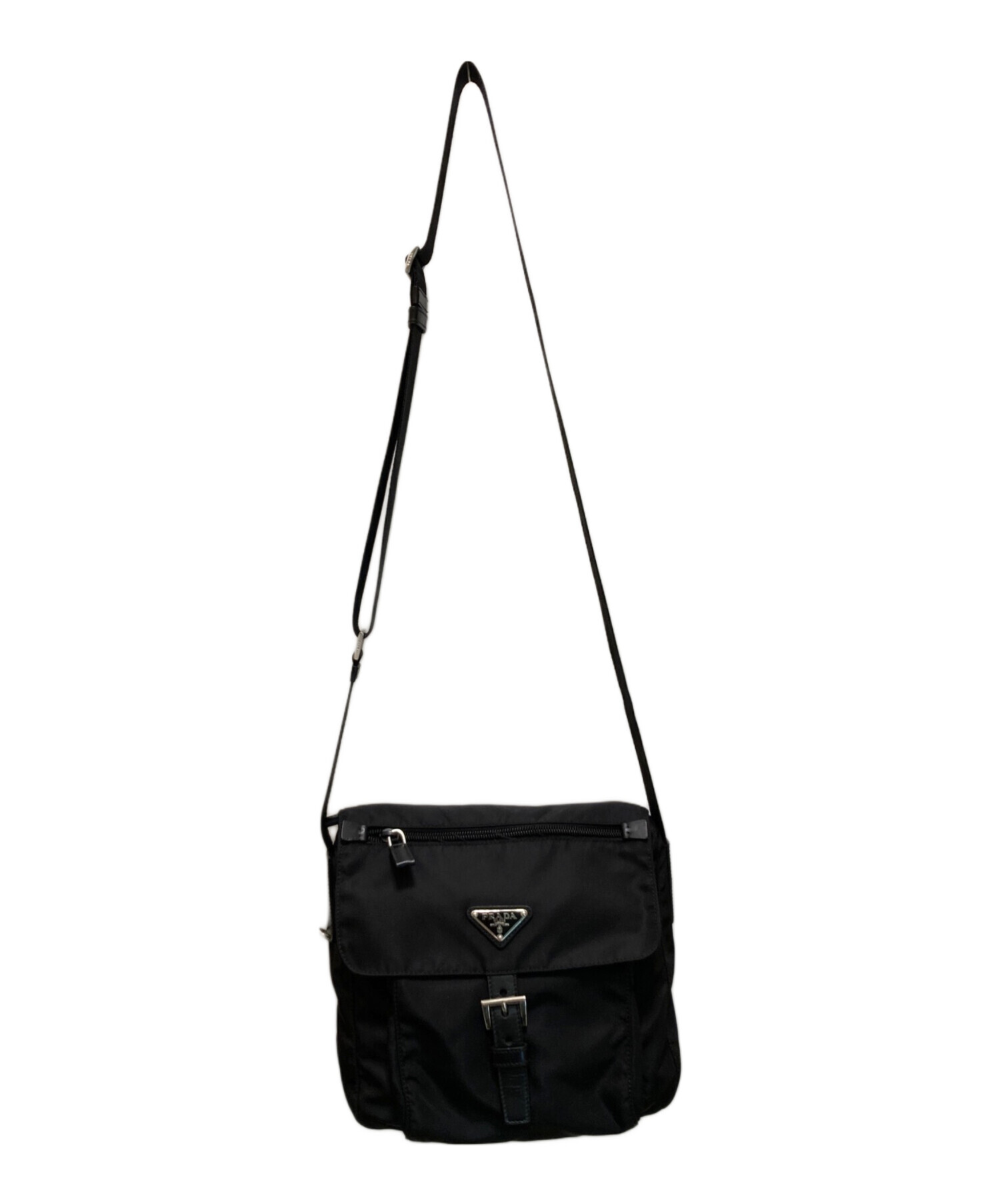 中古・古着通販】PRADA (プラダ) ナイロンショルダーバッグ ブラック
