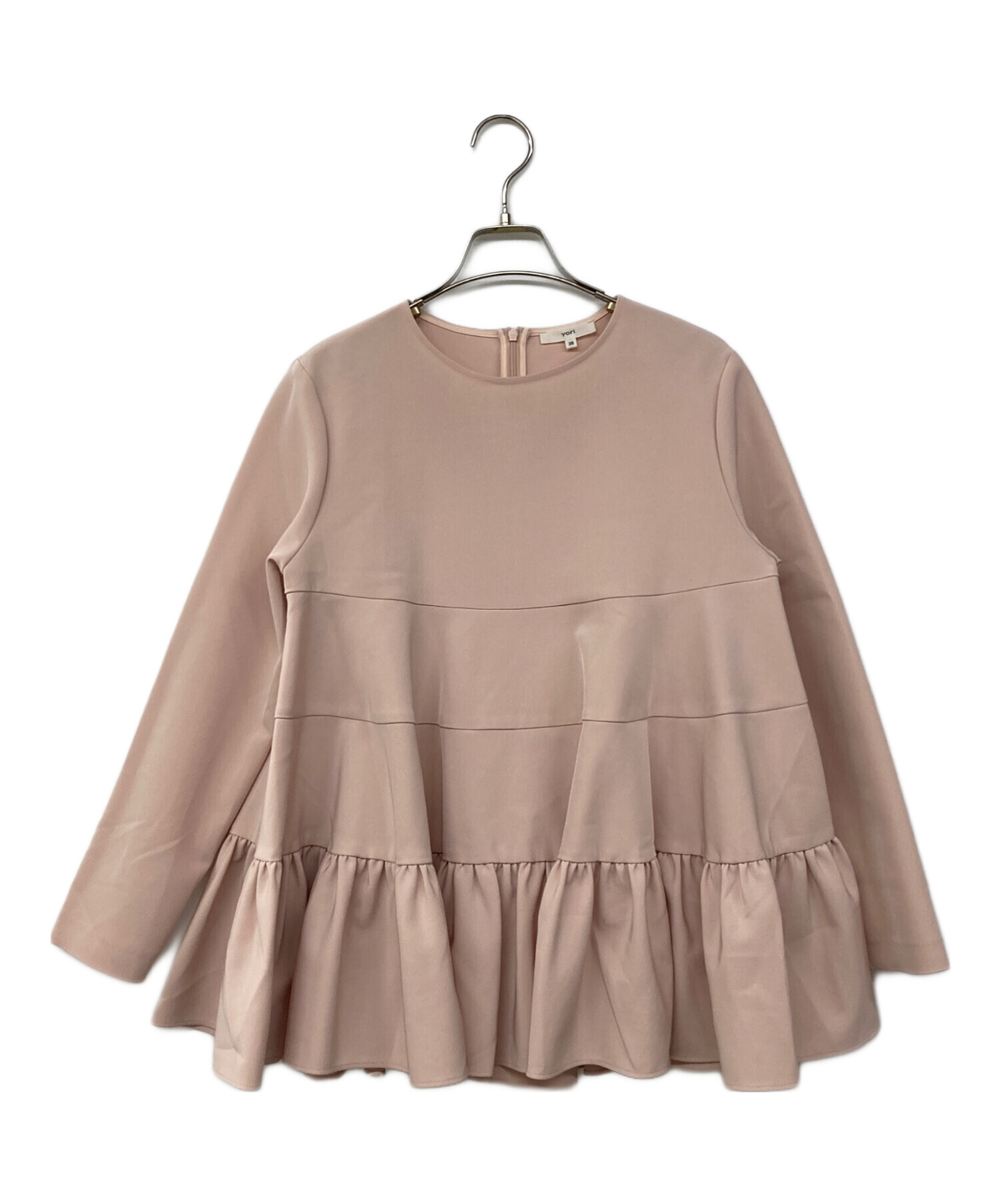 中古・古着通販】yori (ヨリ) ティアードギャザーブラウス ピンク