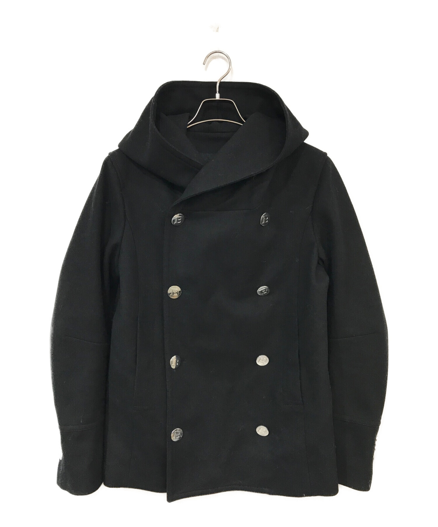 中古・古着通販】BALMAIN (バルマン) Bボタンフード付きウールダブル