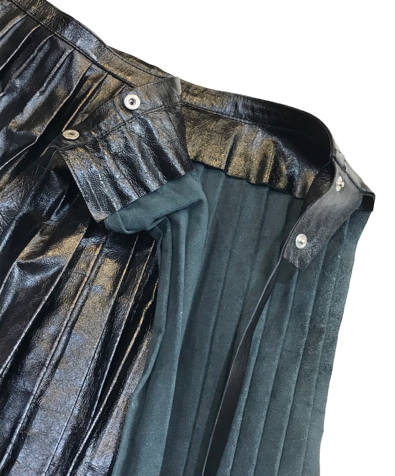 中古・古着通販】VALENTINO (ヴァレンティノ) レザープリーツスカート