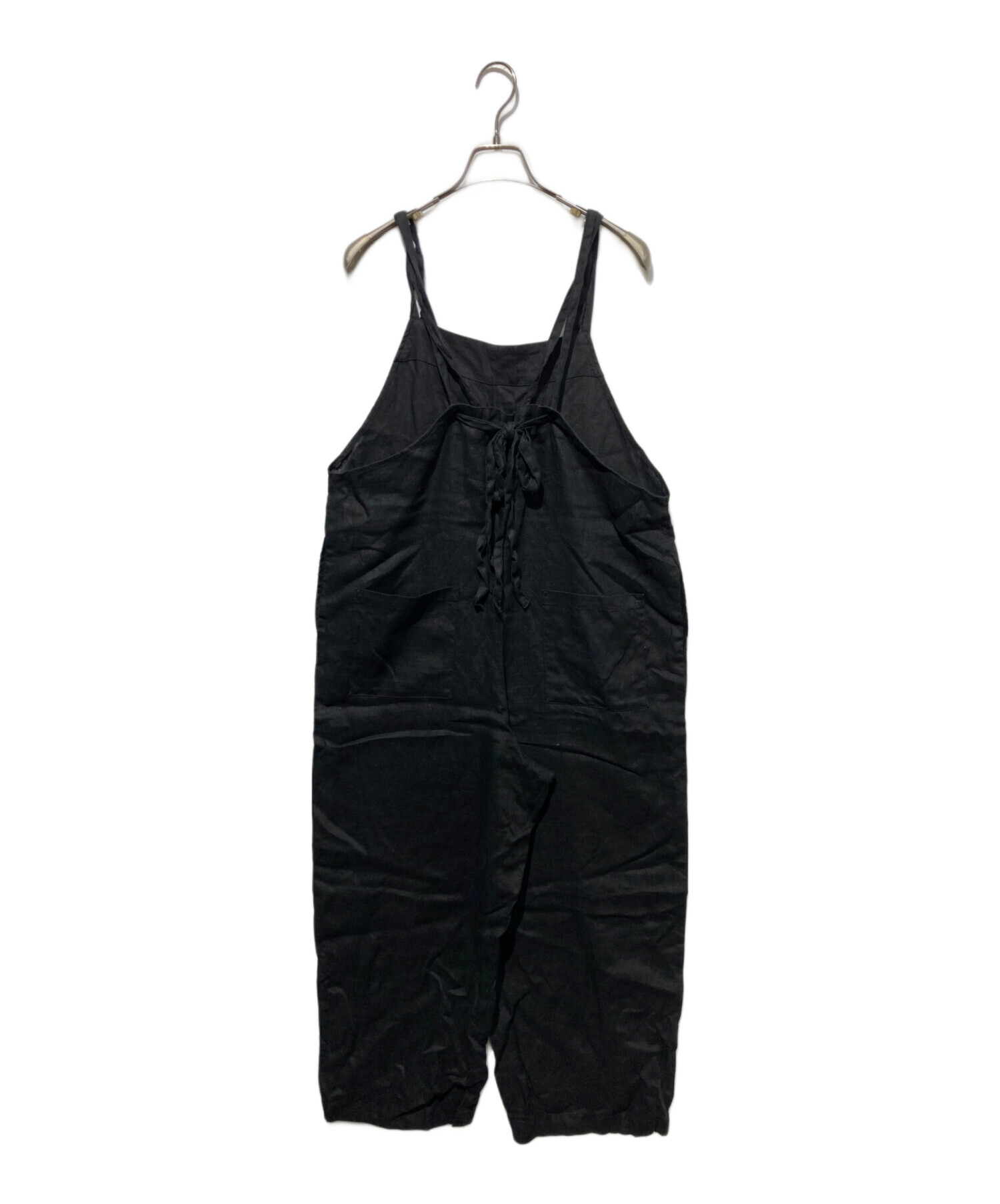 中古・古着通販】KAGURE (カグレ) リネンサロペット ブラック サイズ