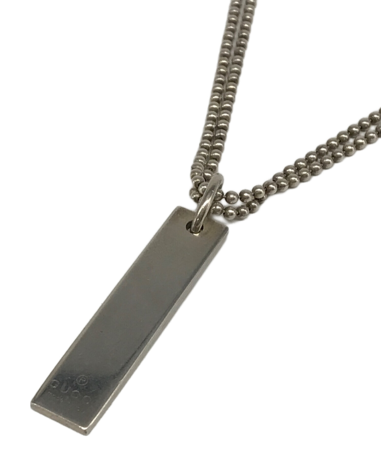 中古・古着通販】GUCCI (グッチ) ダブルボールチェーンプレート