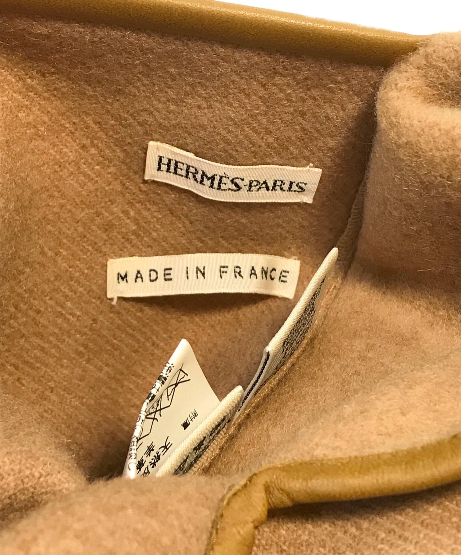 中古・古着通販】HERMES (エルメス) レザーパイピング キャメル